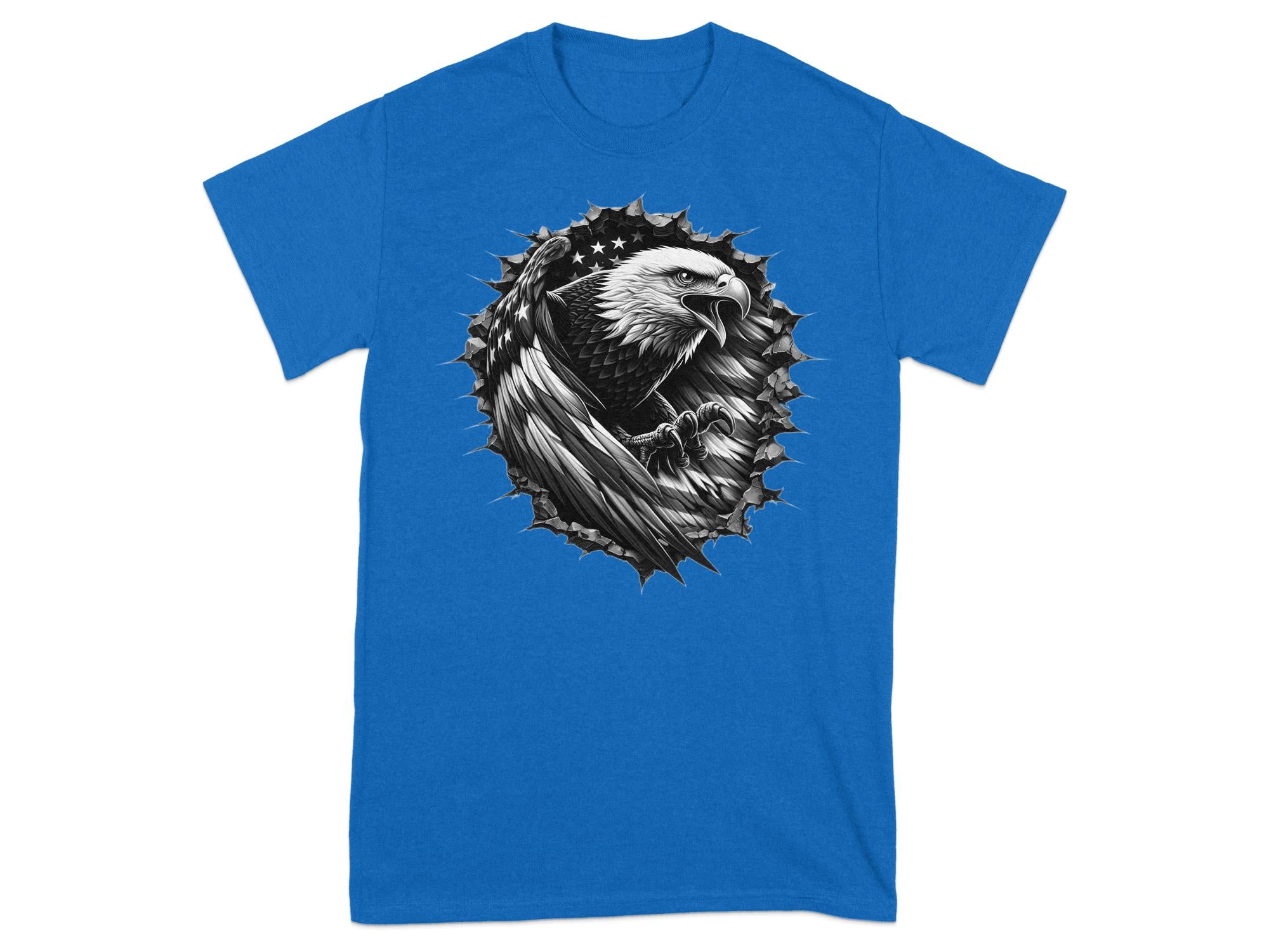 Eagle Patriot - Coloured Gildan T-Shirt Realistic Animal Talisman Unisex Tee Graphic Design