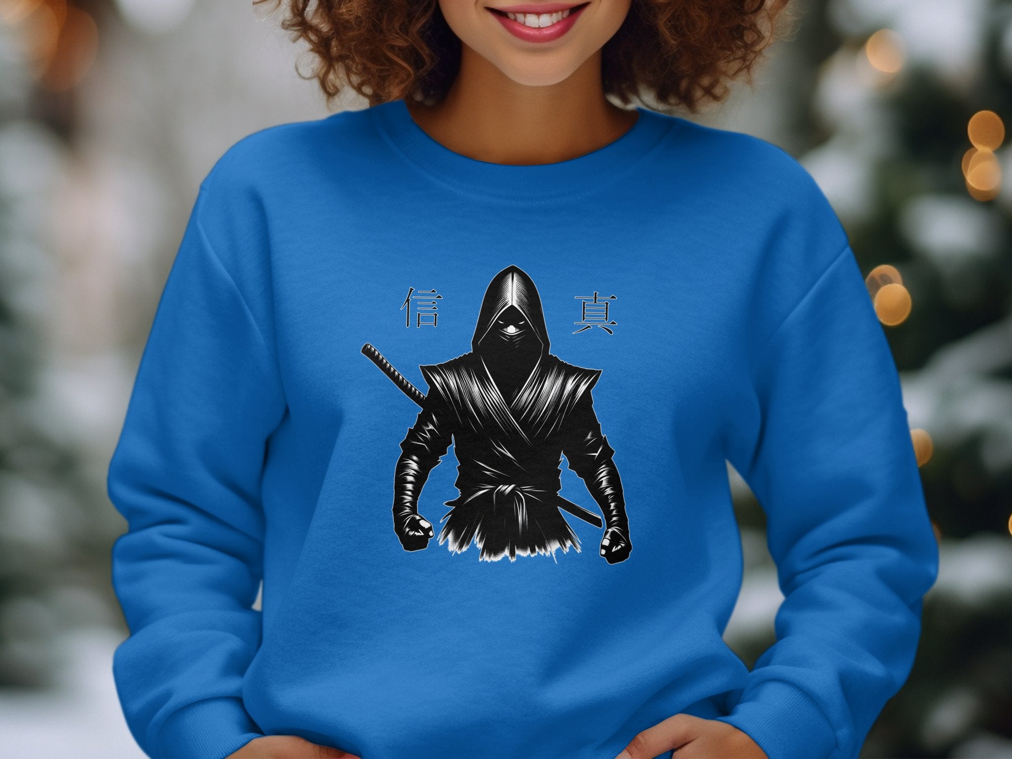 Samurai Ninja - Coloured Gildan Sweatshirt Japanese Talisman Unisex Cultural Symbolic Graphic Design