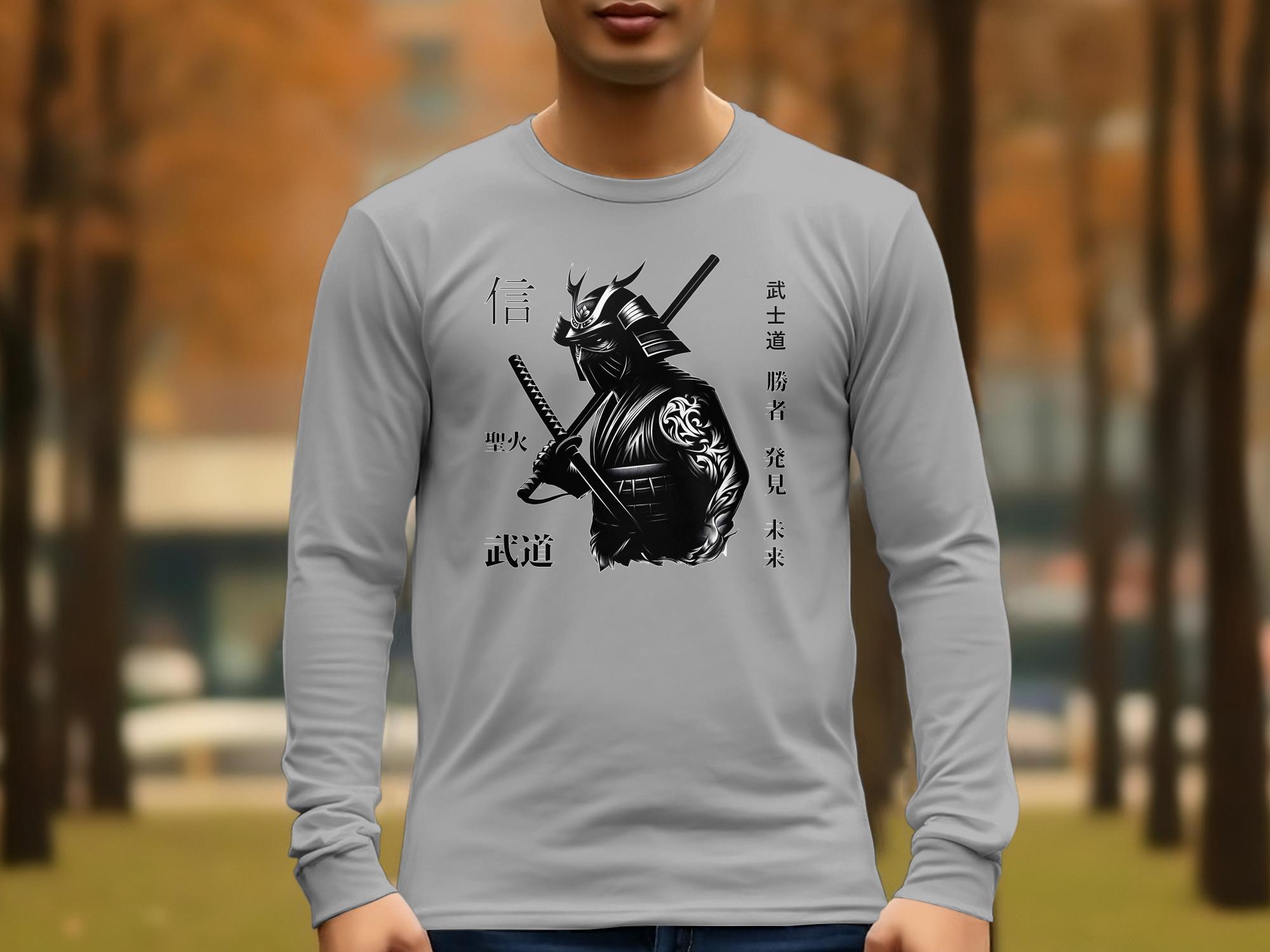 Samurai Ninja - Coloured Gildan Long Sleeve Japanese Talisman Unisex Cultural Symbolic Graphic Design