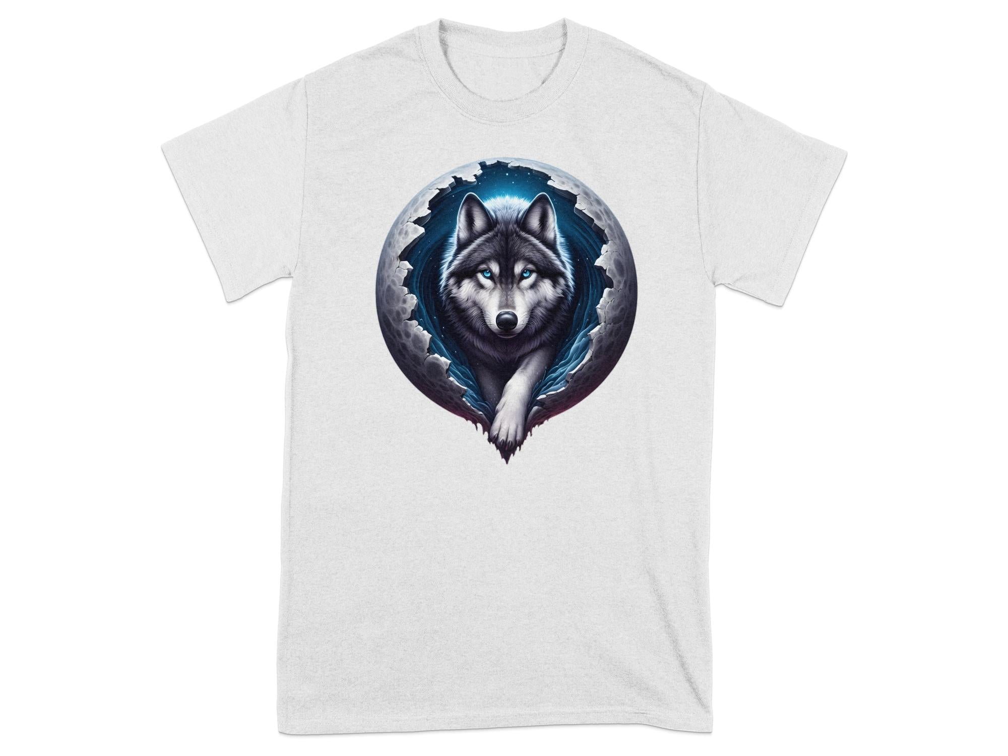 Moon Wolf - T-Shirt Realistic Full Colour Animal Talisman Unisex Mythology Tee Gildan Graphic Design