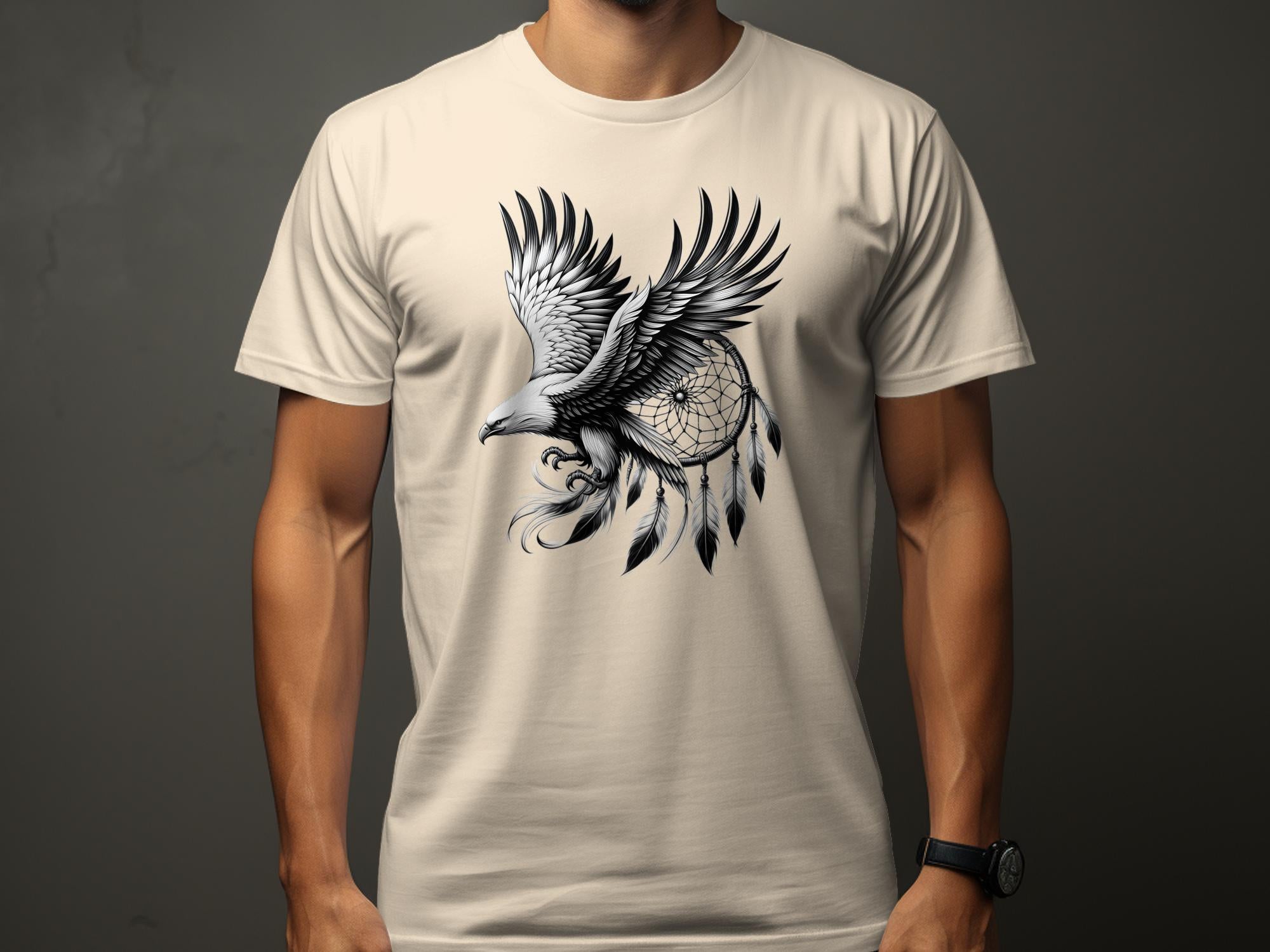 Dreamcatcher Eagle - Coloured Gildan T-Shirt Realistic Native American Talisman Unisex Mythology Tee Graphic Design