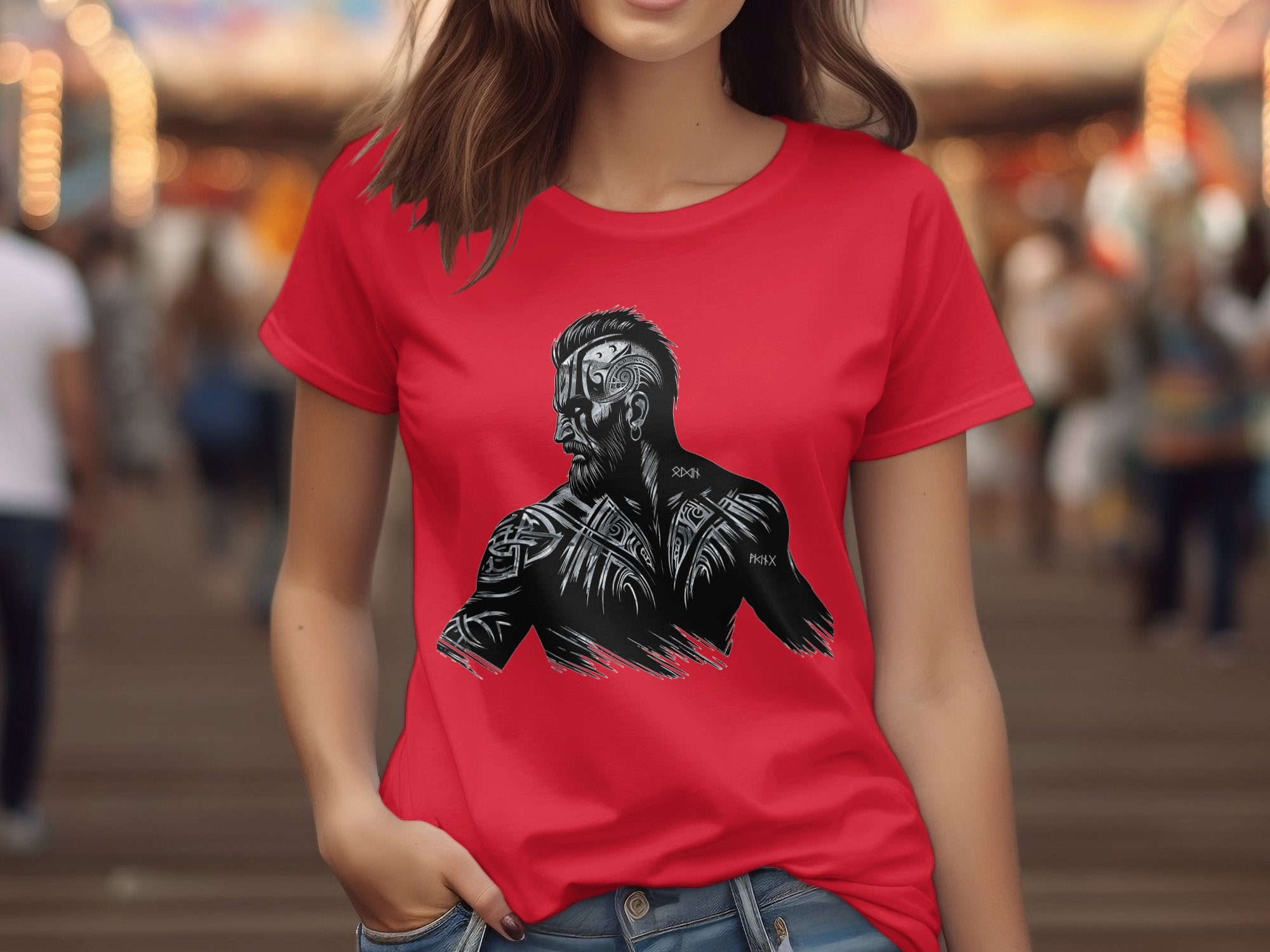 Viking Bravery - Coloured Gildan T Shirt Norse Talisman Men Women Unisex Valhalla Tee