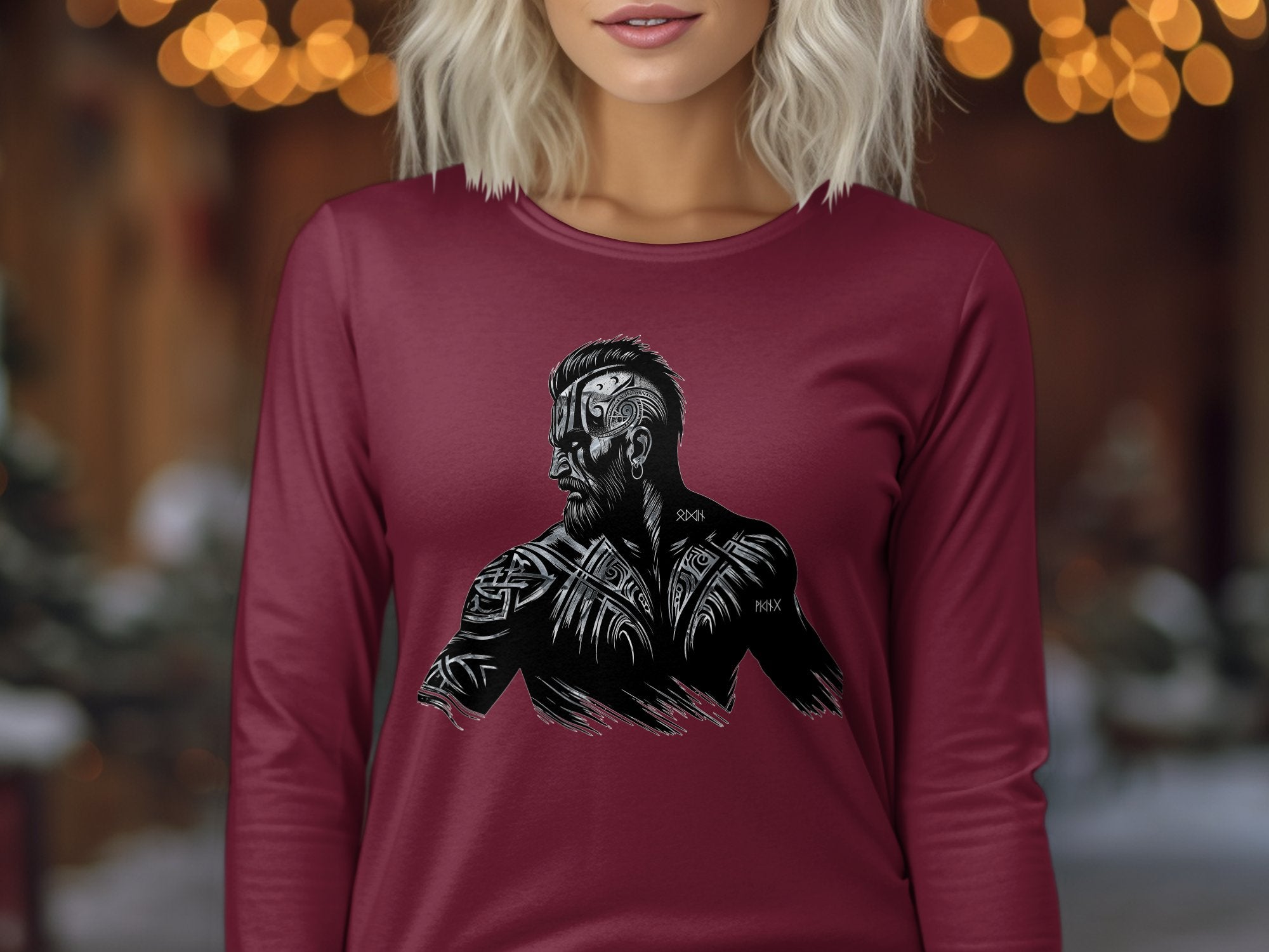 Viking Bravery - Coloured Gildan Long Sleeve Norse Talisman Men Women Unisex Valhalla Tee