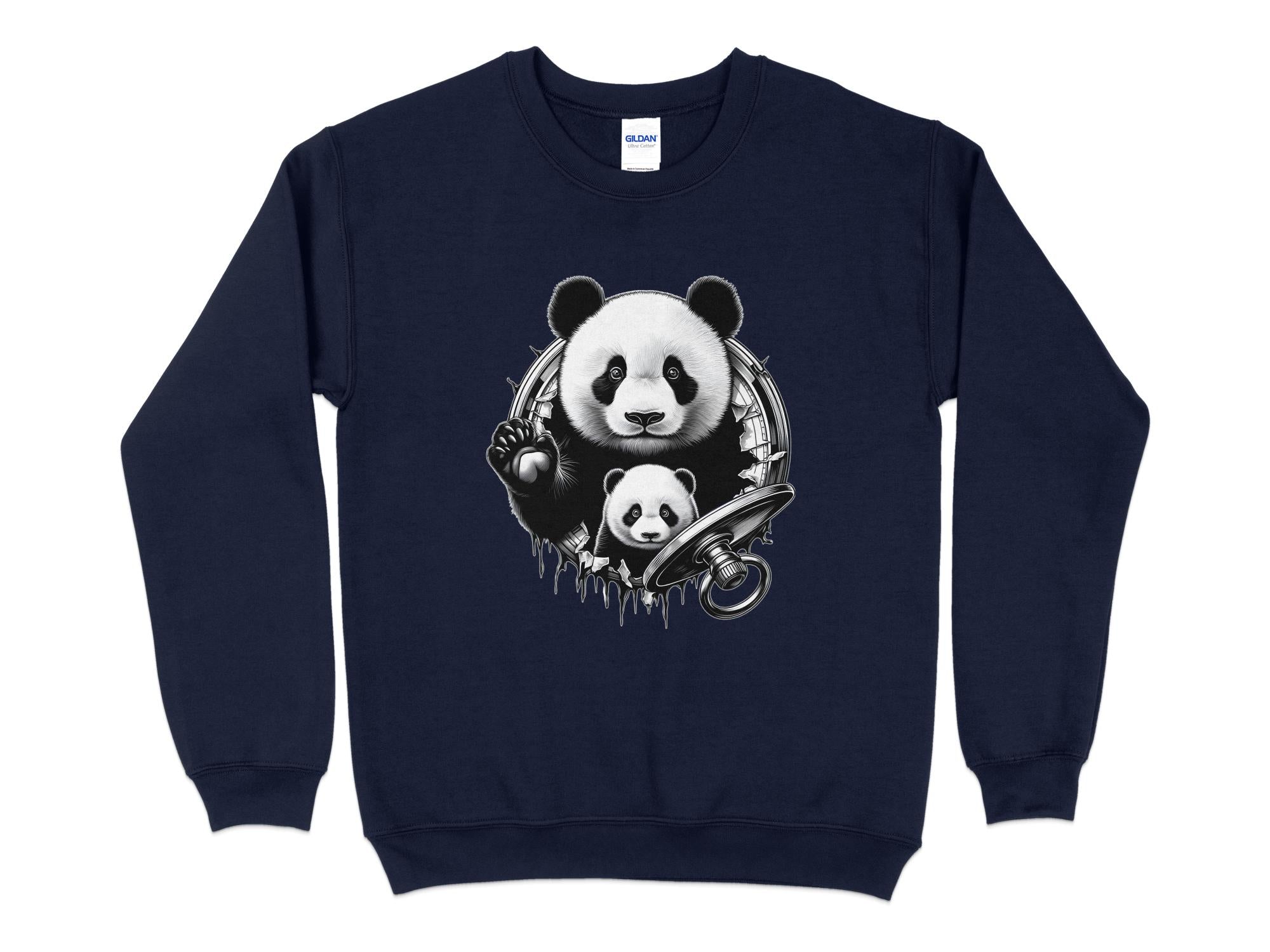 Panda - Coloured Gildan Sweatshirt Realistic Animal Talisman Unisex Cute Tee Graphic Design