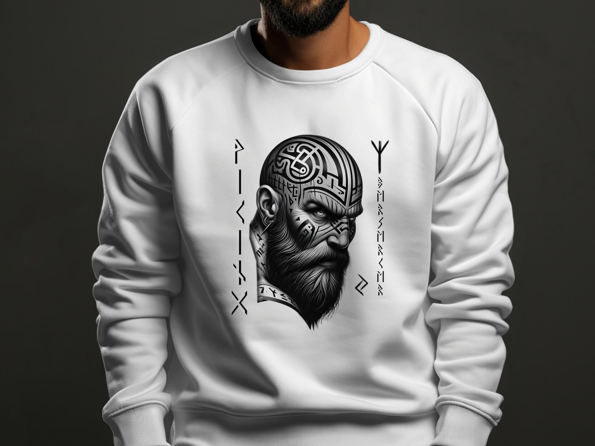 Viking Focus - Coloured Gildan Sweatshirt Realistic Norse Talisman Men Women Unisex Valhalla Tee Graphic Design