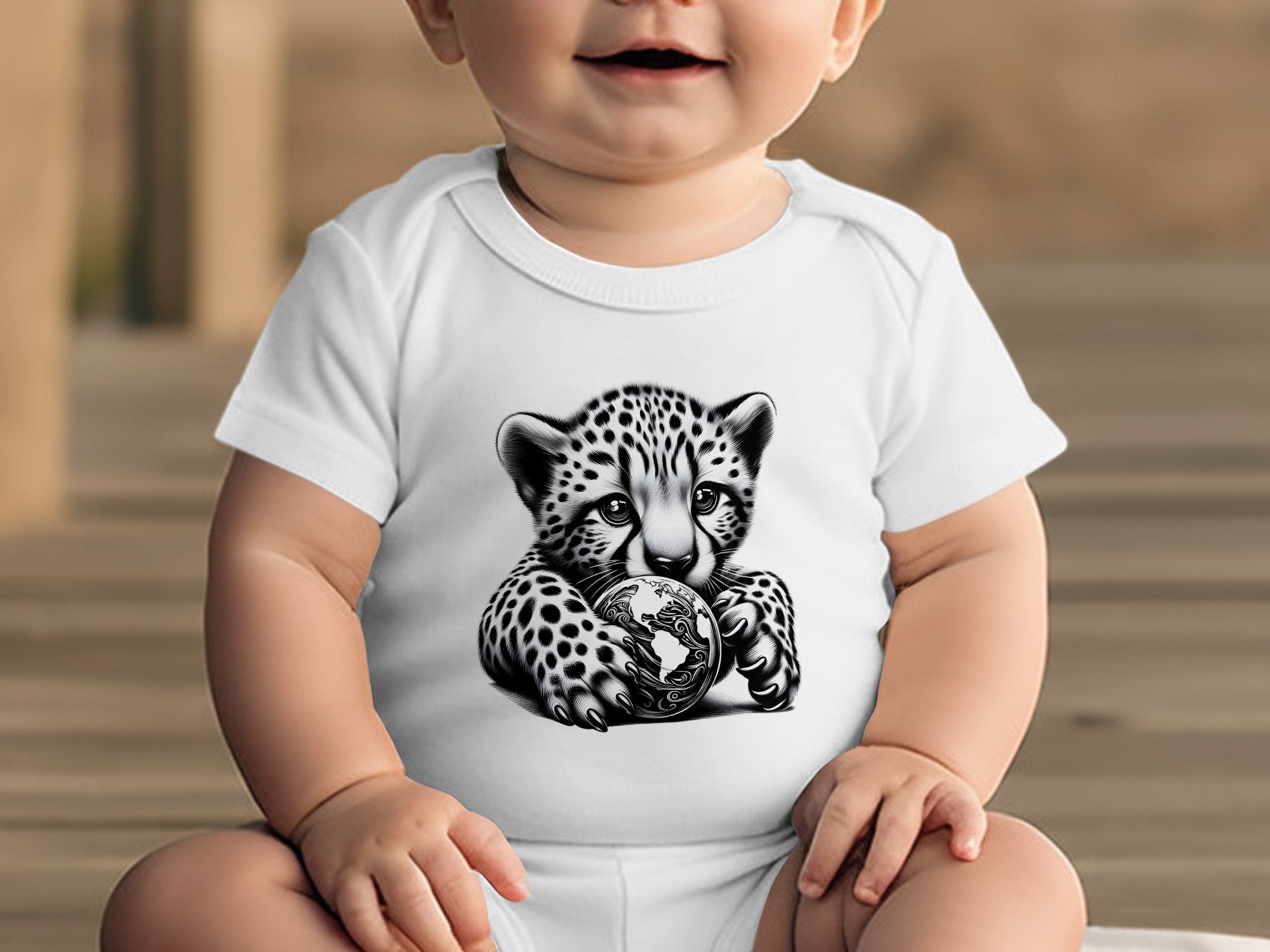 Cheetah World - Coloured Toddler Bodysuit Realistic Animal Talisman Unisex Cute Tee Graphic Design