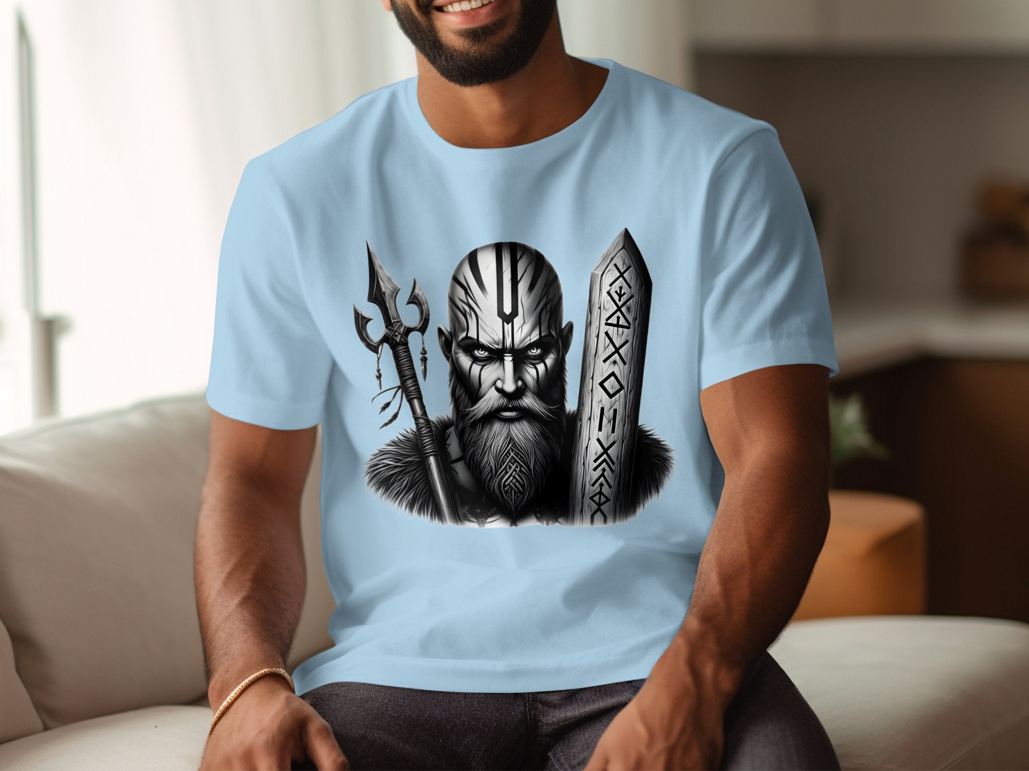 Viking Strength - Coloured Gildan T Shirt Realistic Norse Talisman Men Women Unisex Valhalla Tee Graphic Design