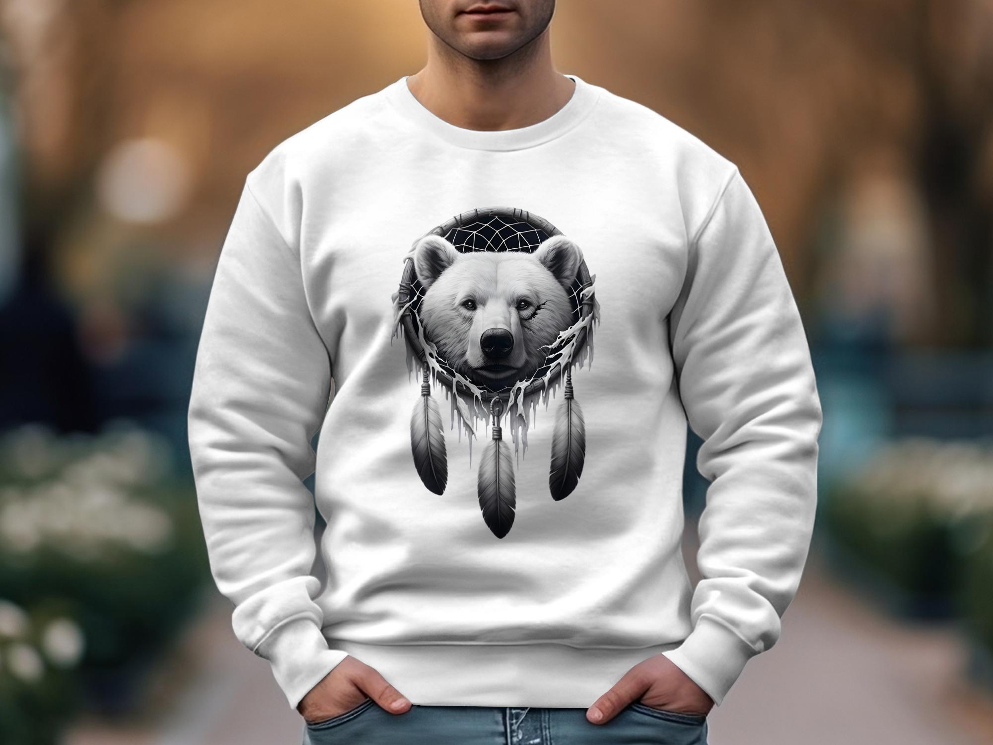 Dreamcatcher Bear - Coloured Gildan Sweatshirt Realistic Native American Talisman Unisex Mythology Tee Graphic Design