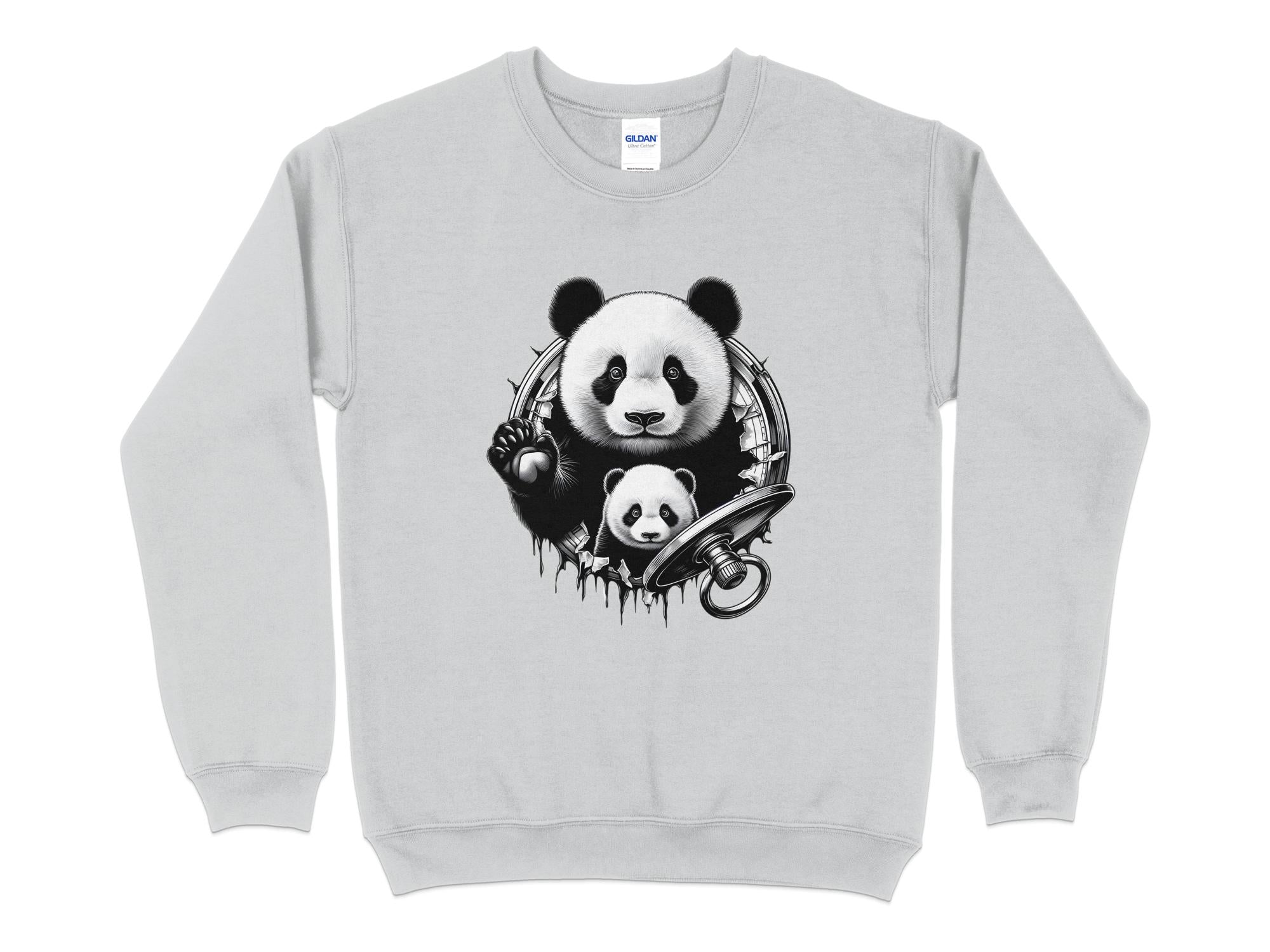 Panda - Coloured Gildan Sweatshirt Realistic Animal Talisman Unisex Cute Tee Graphic Design