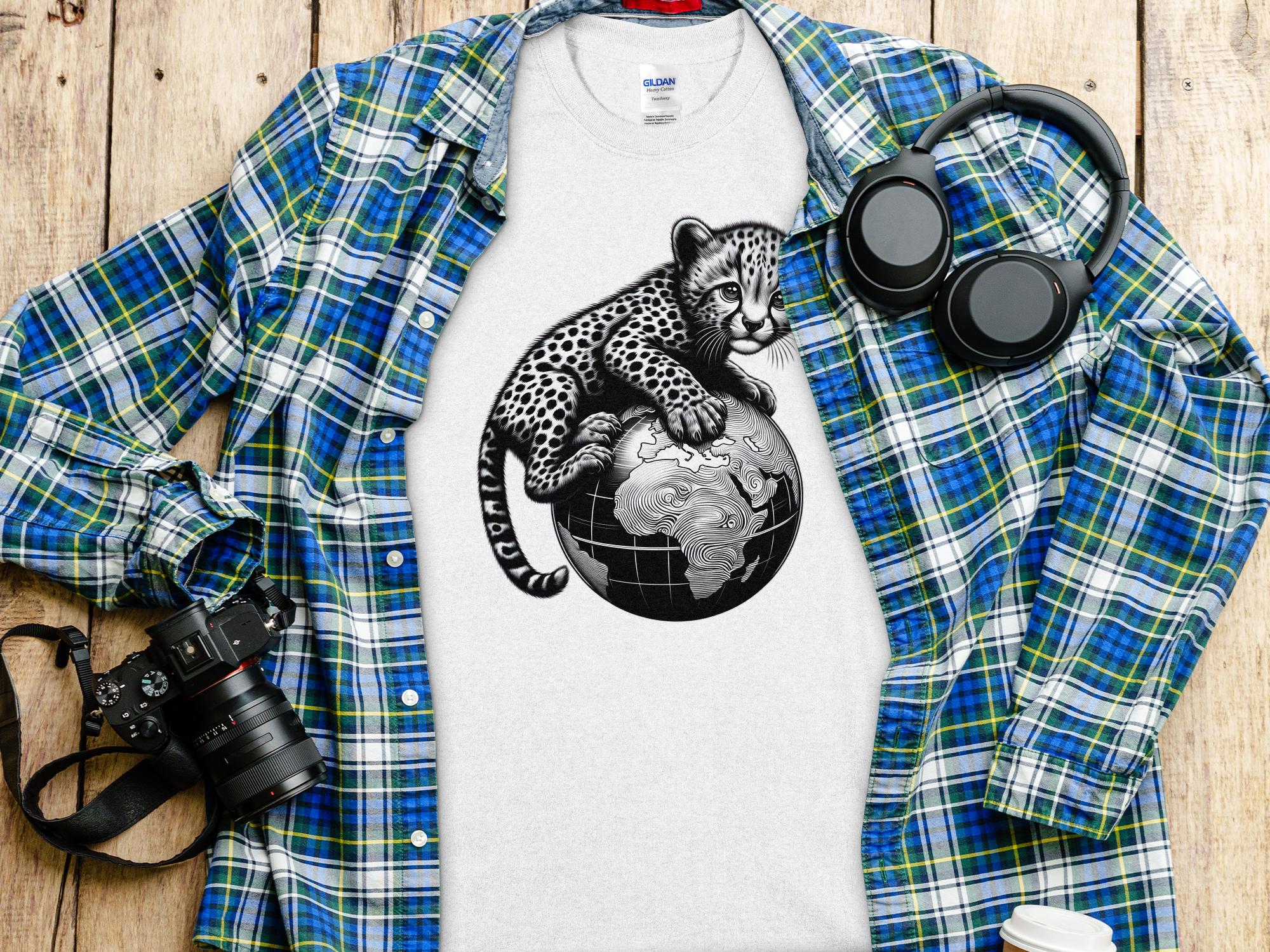 Cheetah World - Coloured Gildan T-Shirt Realistic Animal Talisman Unisex Cute Tee Graphic Design