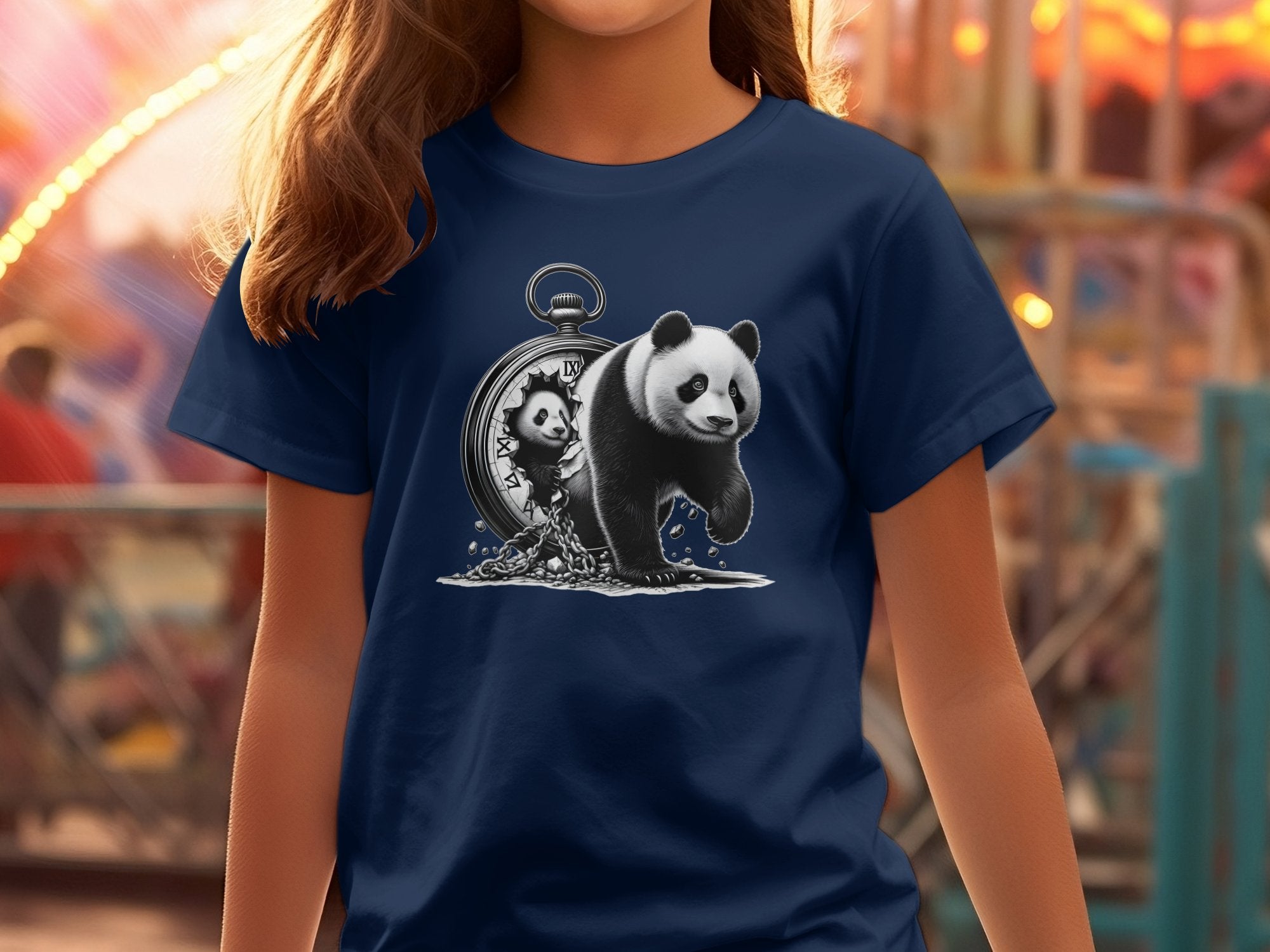 Panda - Coloured Kids T-Shirt Realistic Animal Talisman Unisex Cute Tee Graphic Design