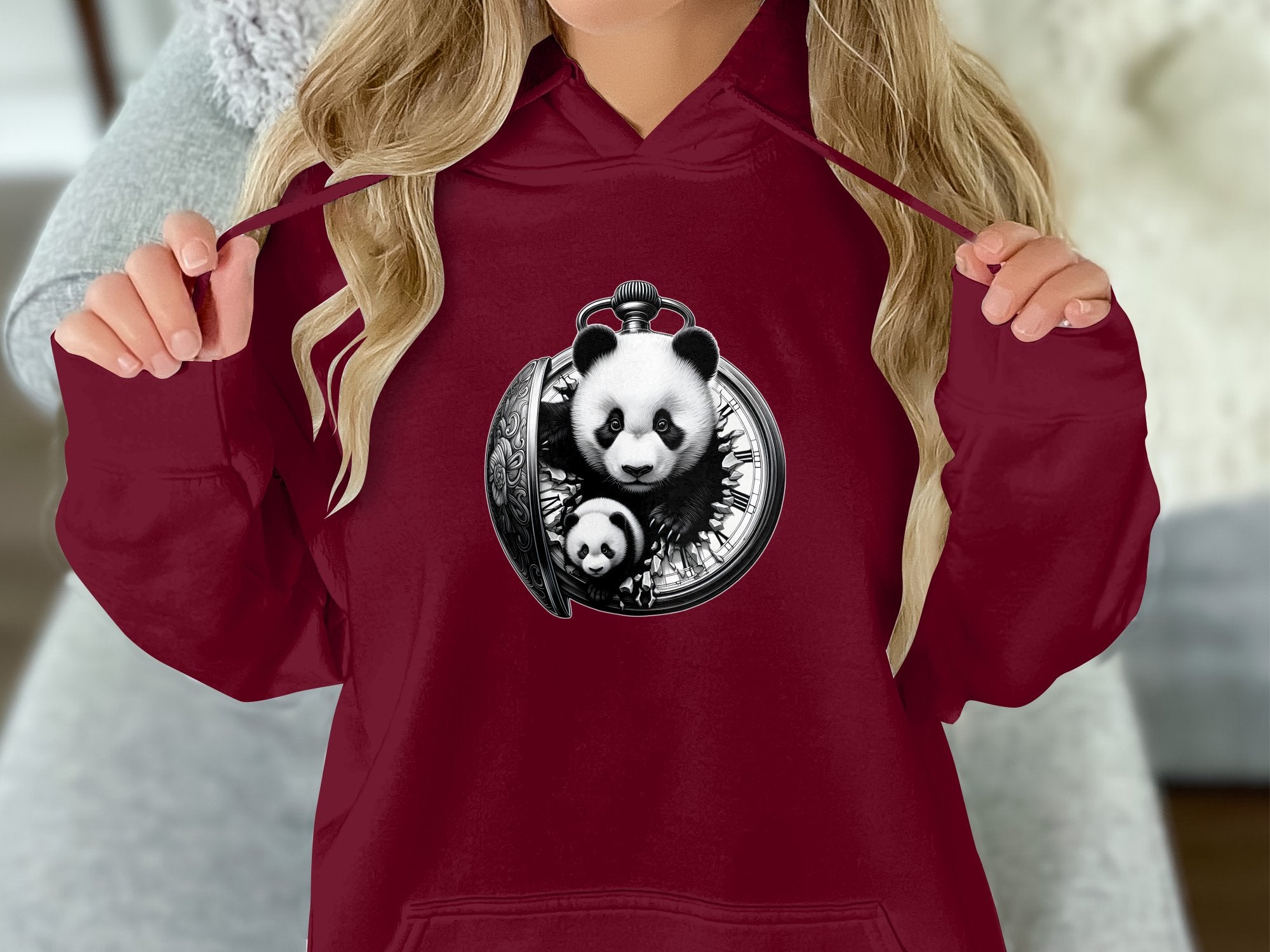 Panda - Coloured Gildan Hoodie Realistic Animal Talisman Unisex Cute Tee Graphic Design