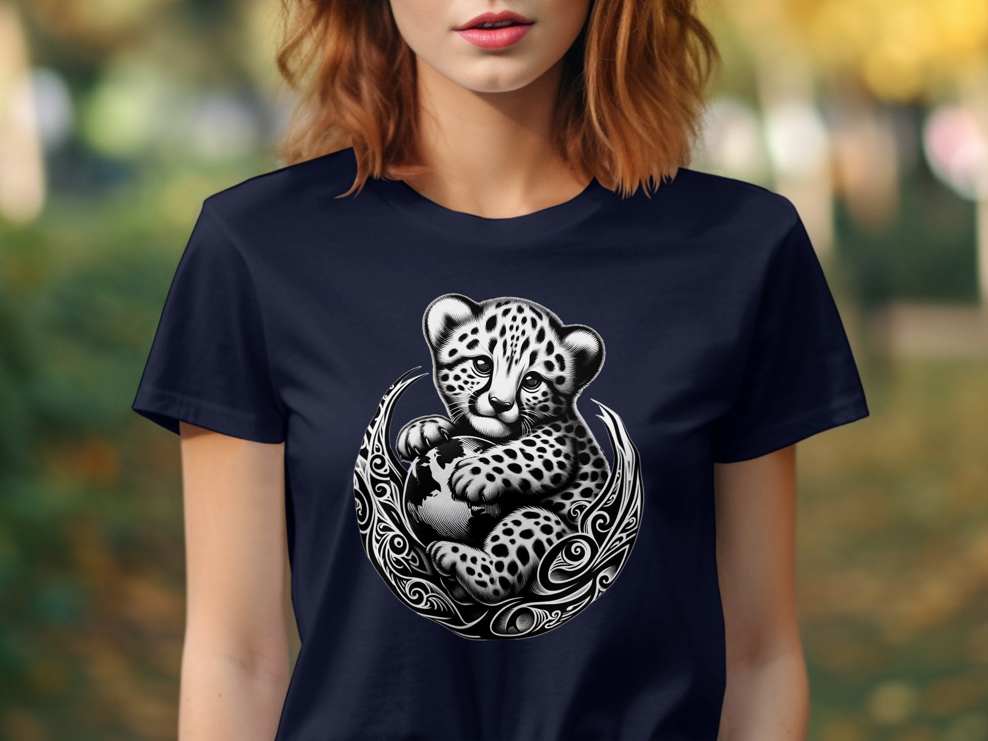 Cheetah World - Coloured Gildan T-Shirt Realistic Animal Talisman Unisex Cute Tee Graphic Design