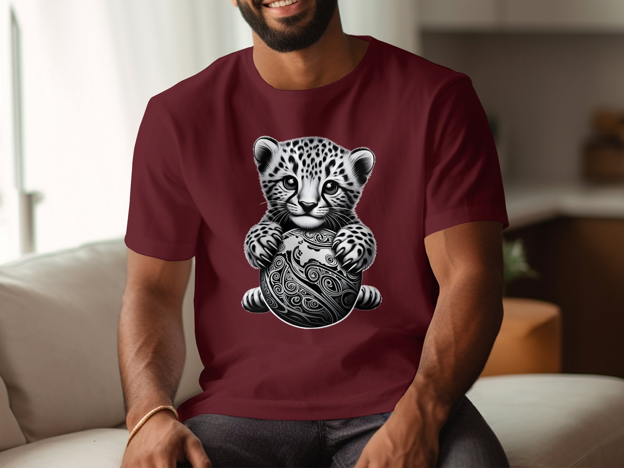 Cheetah World - Coloured Gildan T-Shirt Realistic Animal Talisman Unisex Cute Tee Graphic Design