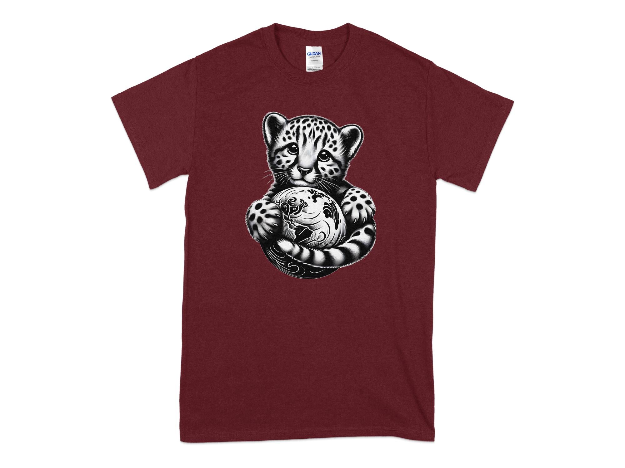 Cheetah World - Coloured Gildan T-Shirt Realistic Animal Talisman Unisex Cute Tee Graphic Design