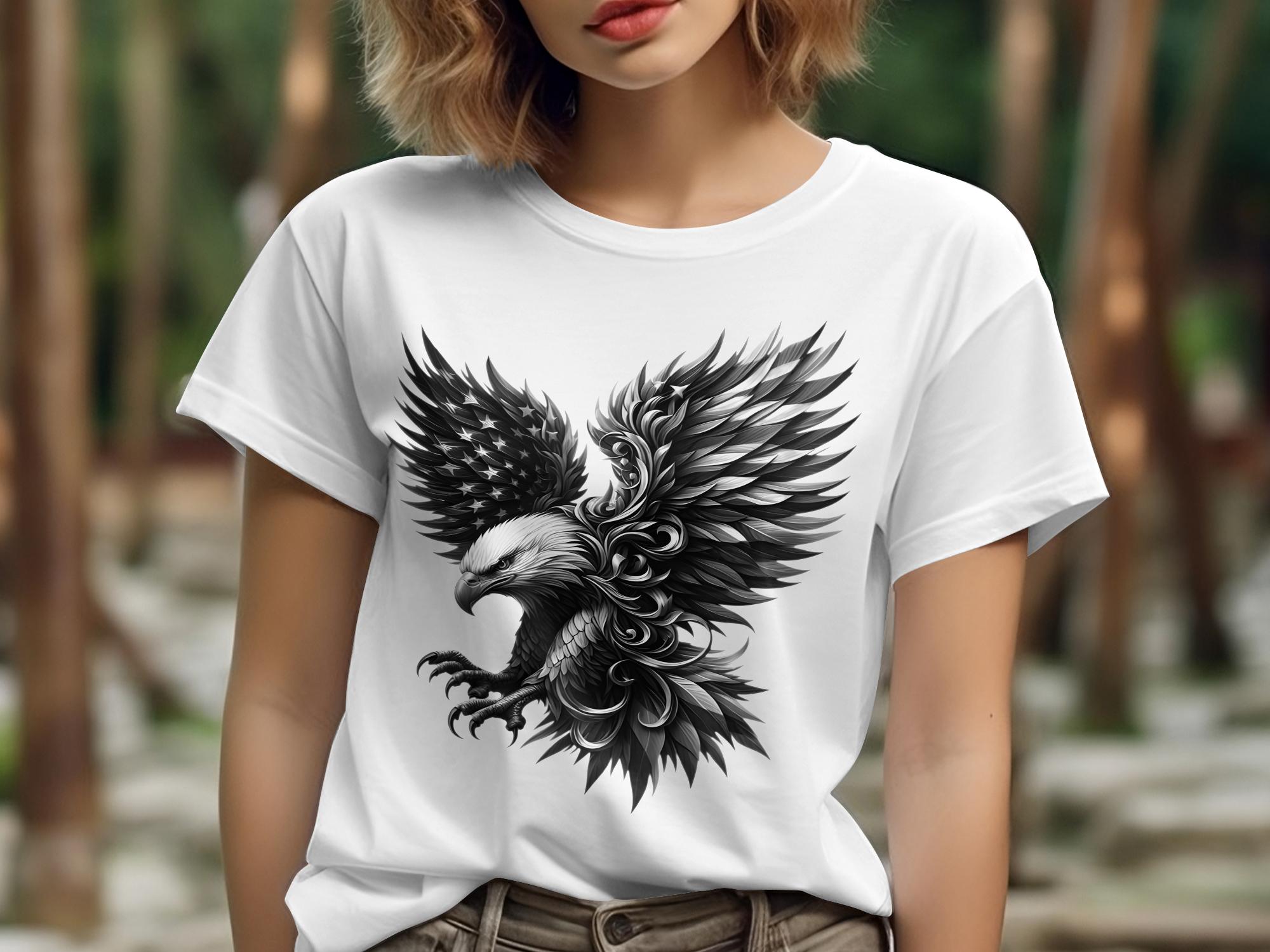 Eagle Patriot - Coloured Gildan T-Shirt Realistic Animal Talisman Unisex Tee Graphic Design