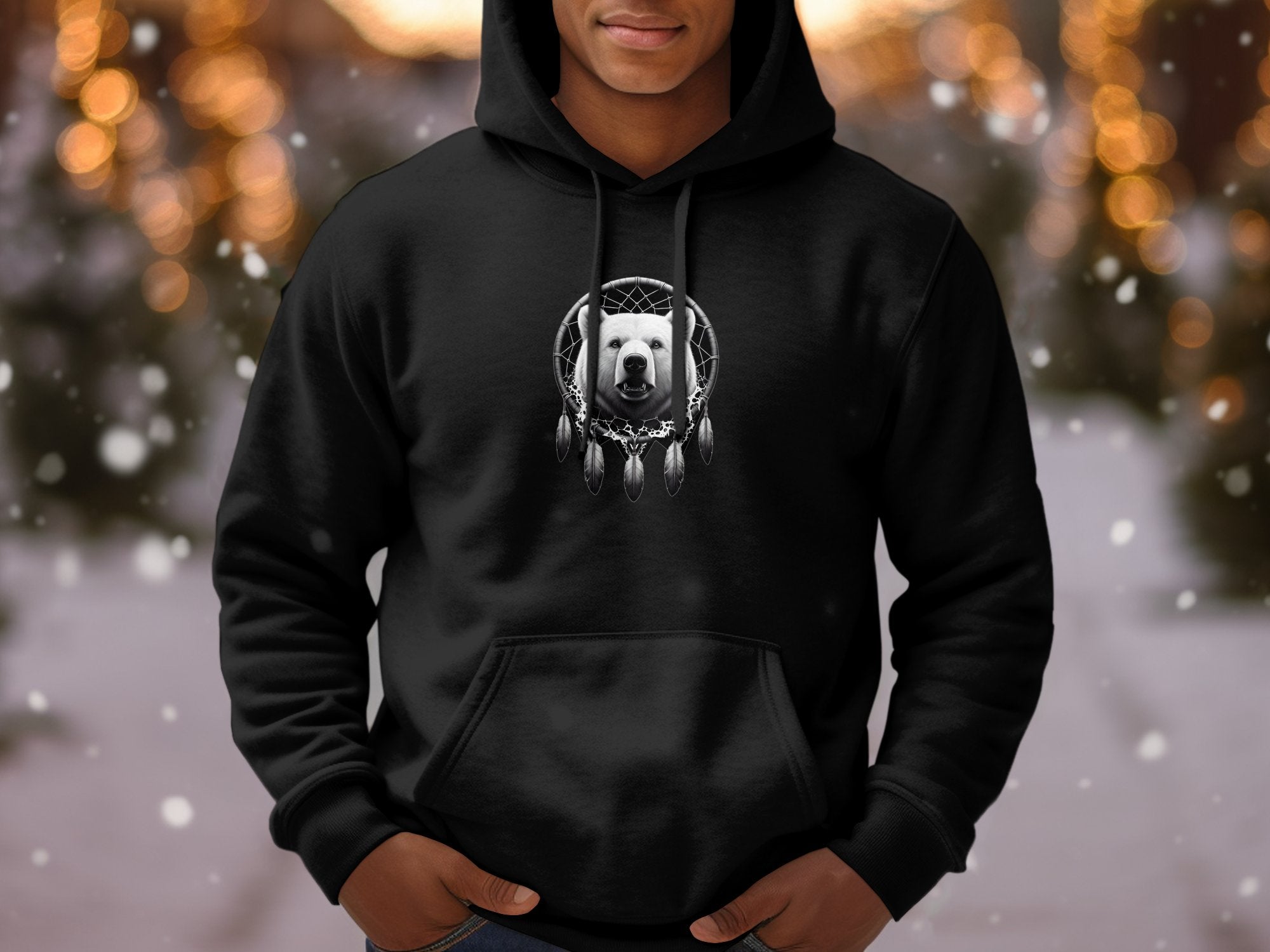 Dreamcatcher Bear - Coloured Gildan Hoodie Realistic Native American Talisman Unisex Mythology Tee Graphic Design