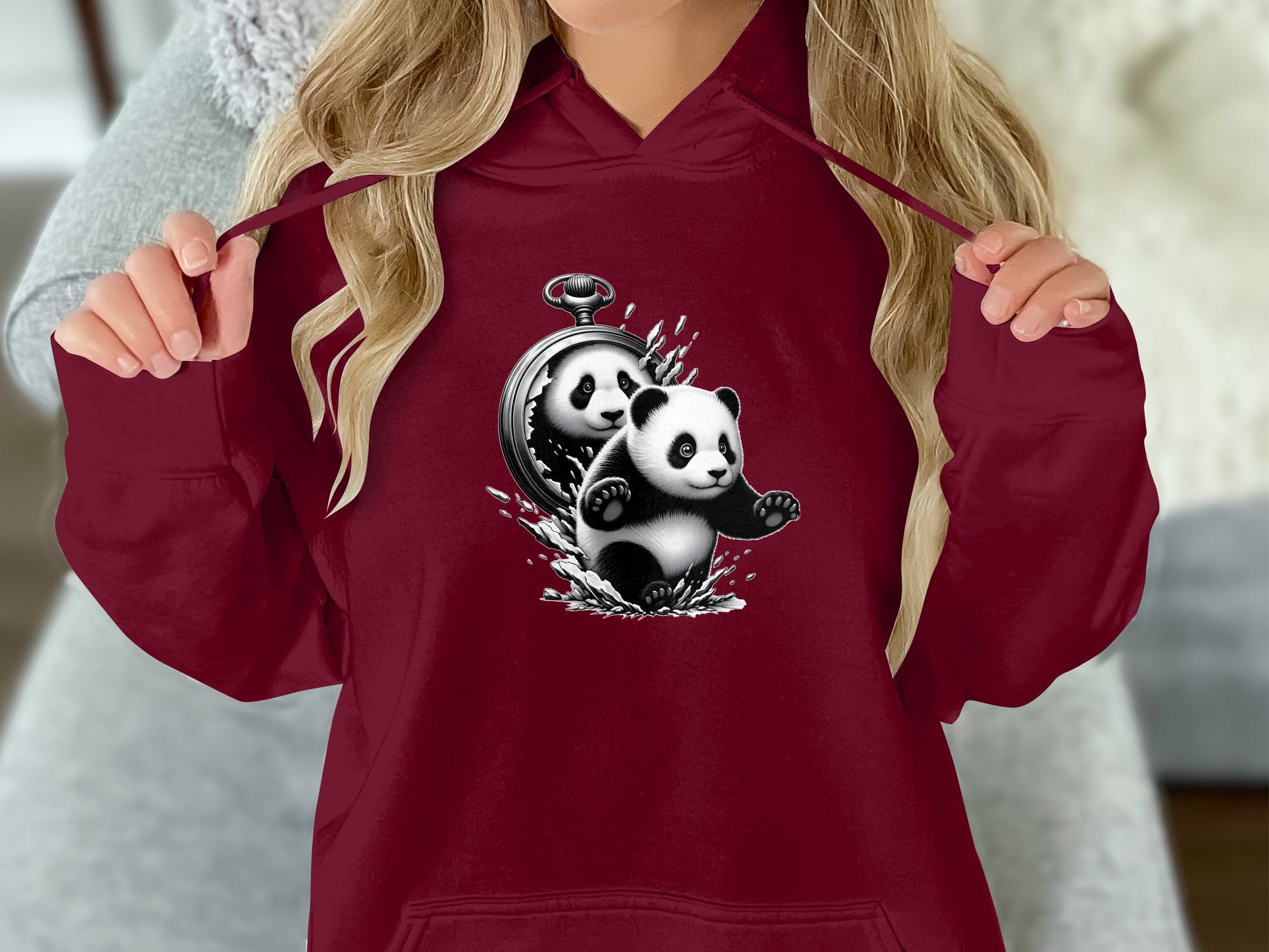 Panda - Coloured Gildan Hoodie Realistic Animal Talisman Unisex Cute Tee Graphic Design