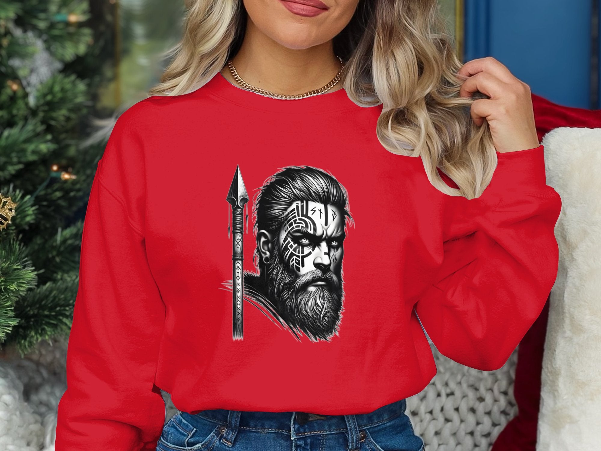 Viking Protector - Coloured Gildan Sweatshirt Realistic Norse Talisman Men Women Unisex Valhalla Tee Graphic Design