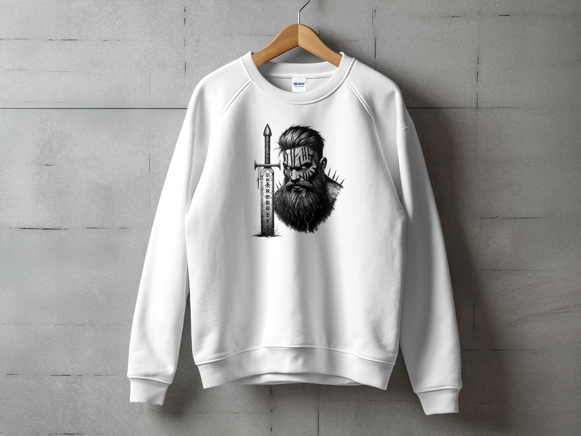 Viking Dauntless - Coloured Gildan Sweatshirt Realistic Norse Talisman Men Women Unisex Valhalla Tee Graphic Design