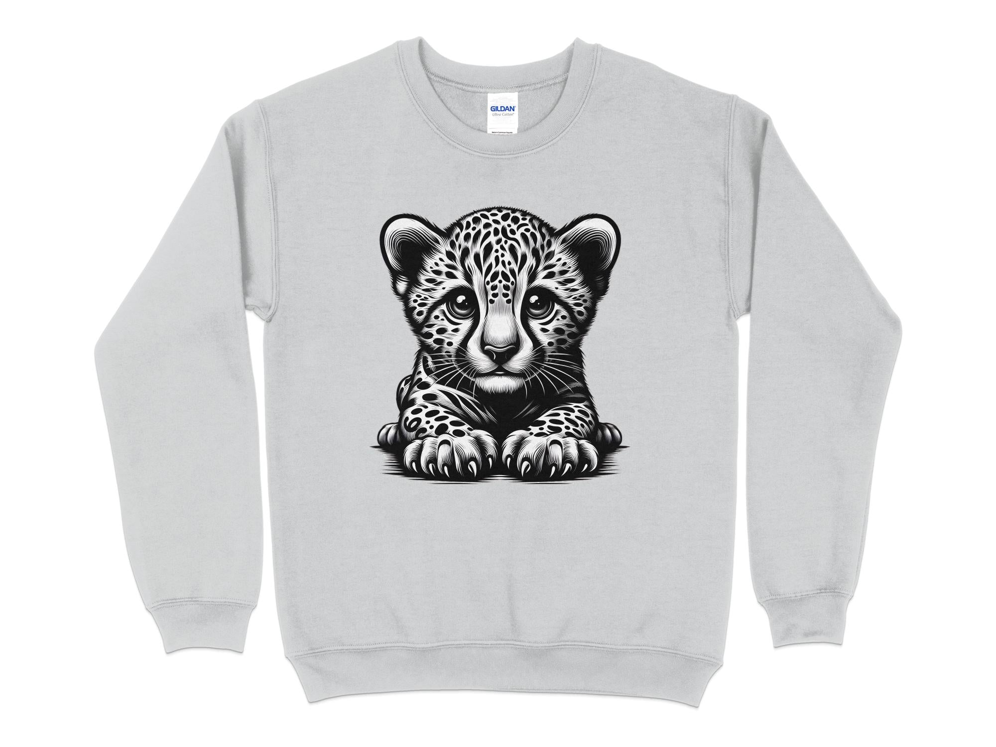 Cheetah World - Coloured Gildan Sweatshirt Realistic Animal Talisman Unisex Cute Tee Graphic Design