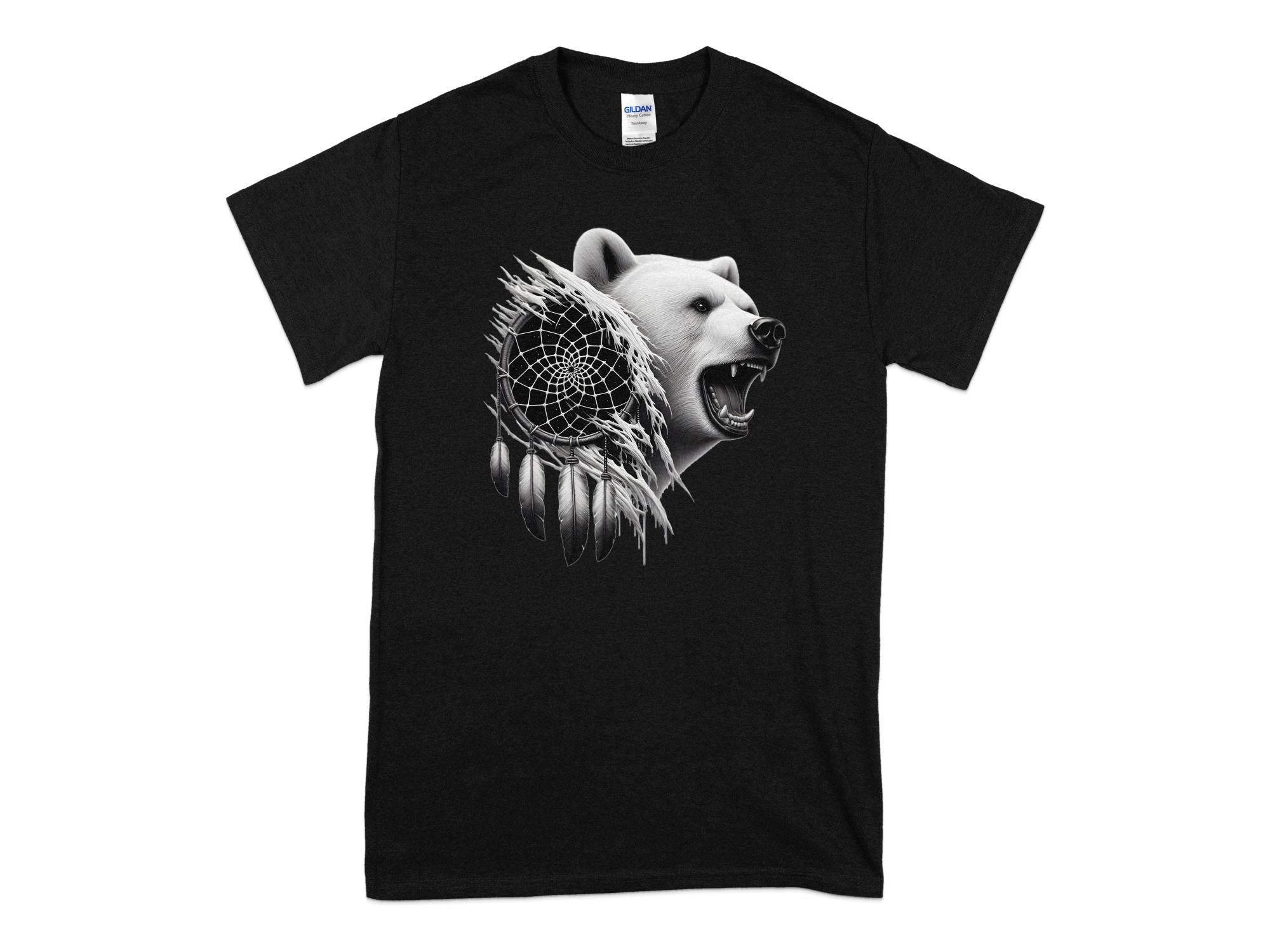 Dreamcatcher Bear - Coloured Gildan T-Shirt Realistic Native American Talisman Unisex Mythology Tee Graphic Design