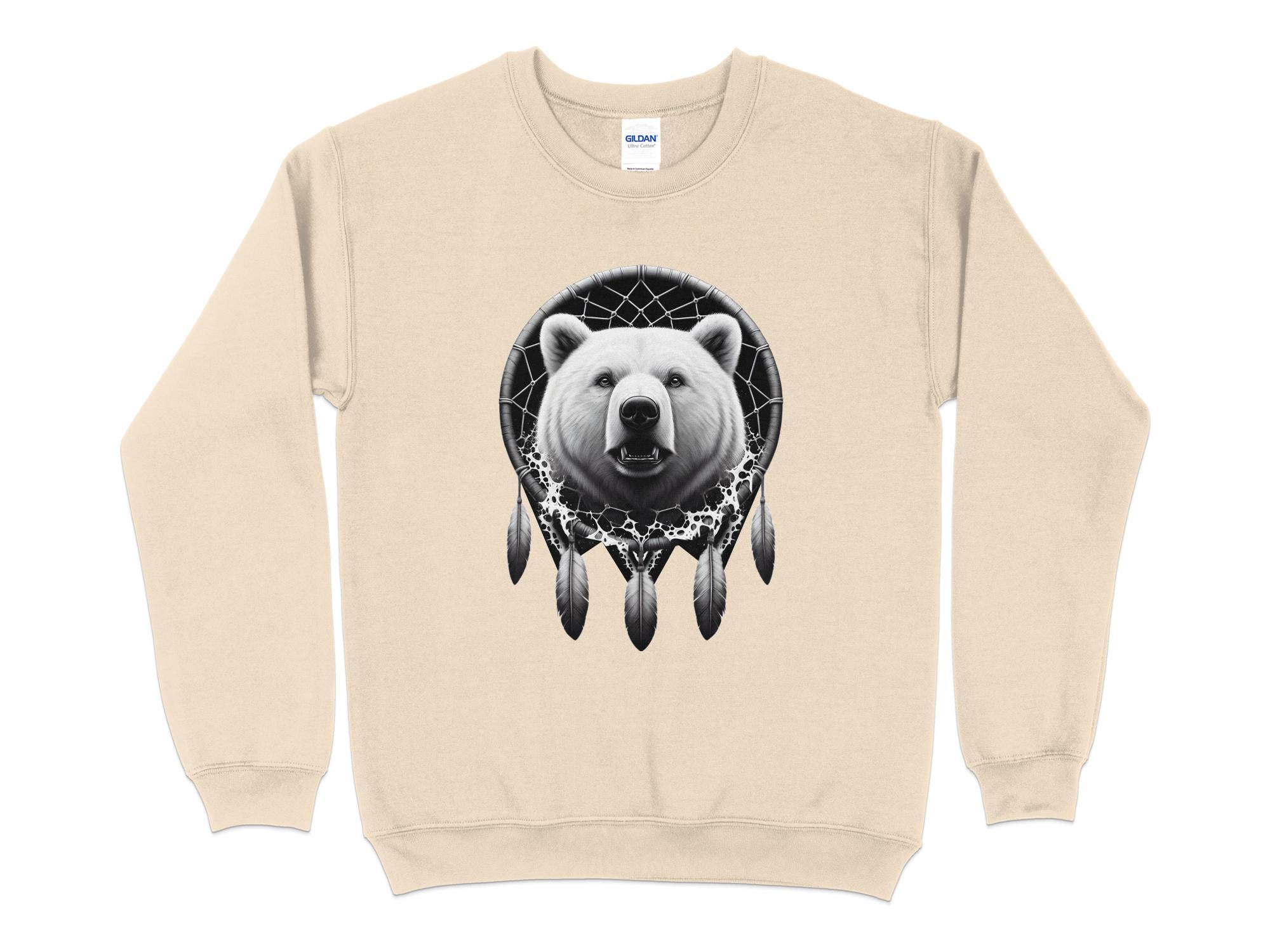 Dreamcatcher Bear - Coloured Gildan Sweatshirt Realistic Native American Talisman Unisex Mythology Tee Graphic Design