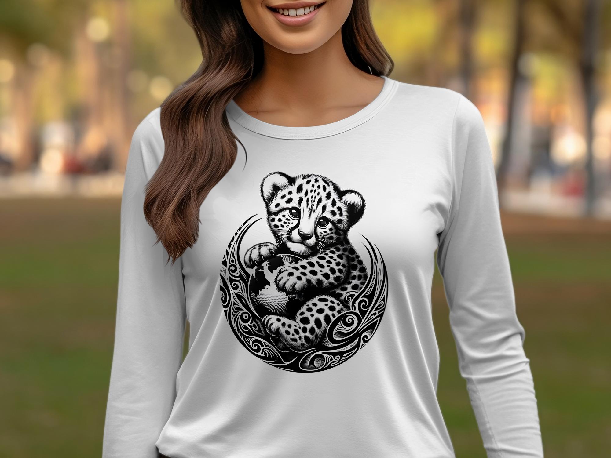 Cheetah World - Coloured Gildan Long Sleeve Realistic Animal Talisman Unisex Cute Tee Graphic Design