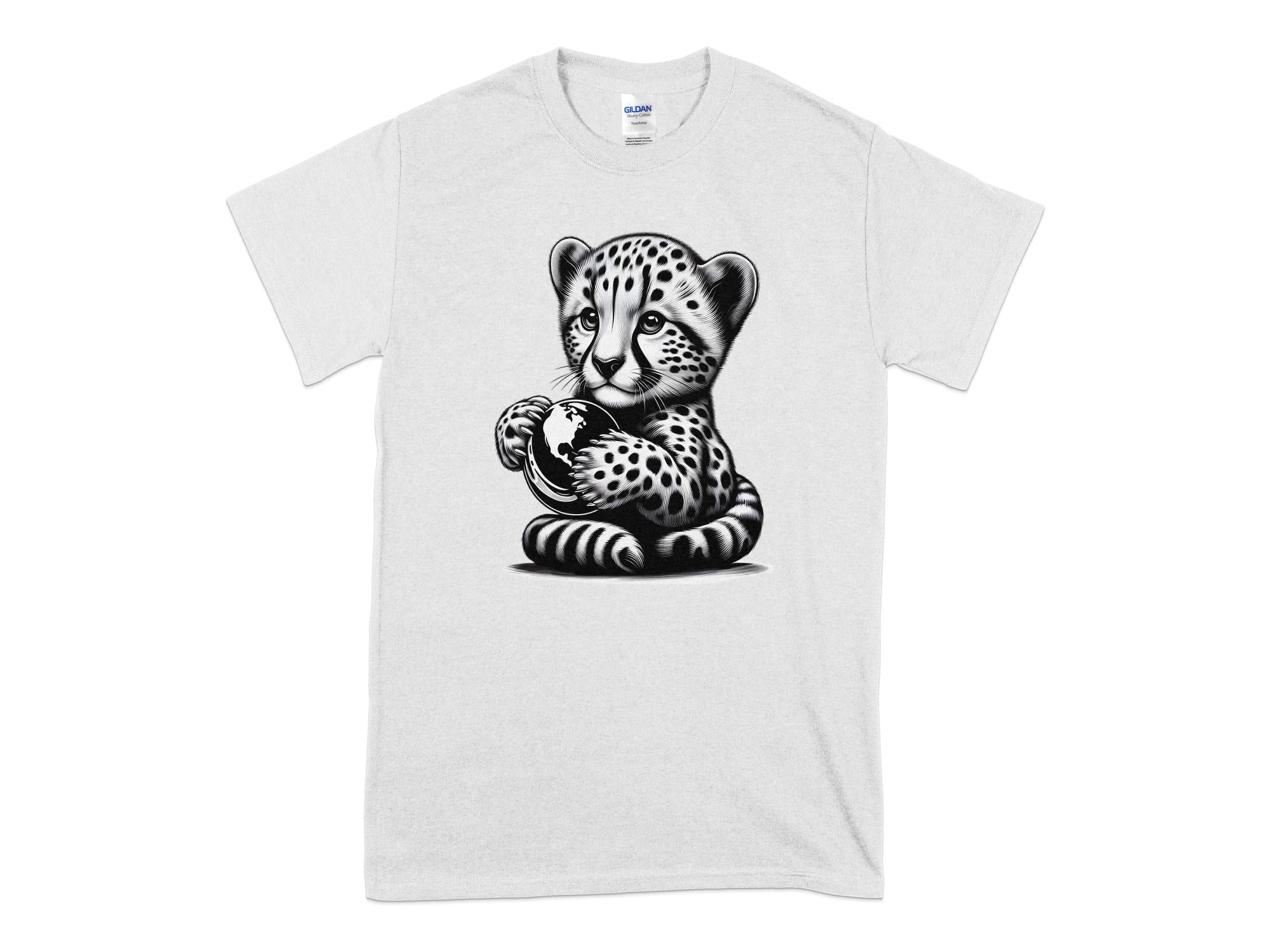 Cheetah World - Coloured Gildan T-Shirt Realistic Animal Talisman Unisex Cute Tee Graphic Design