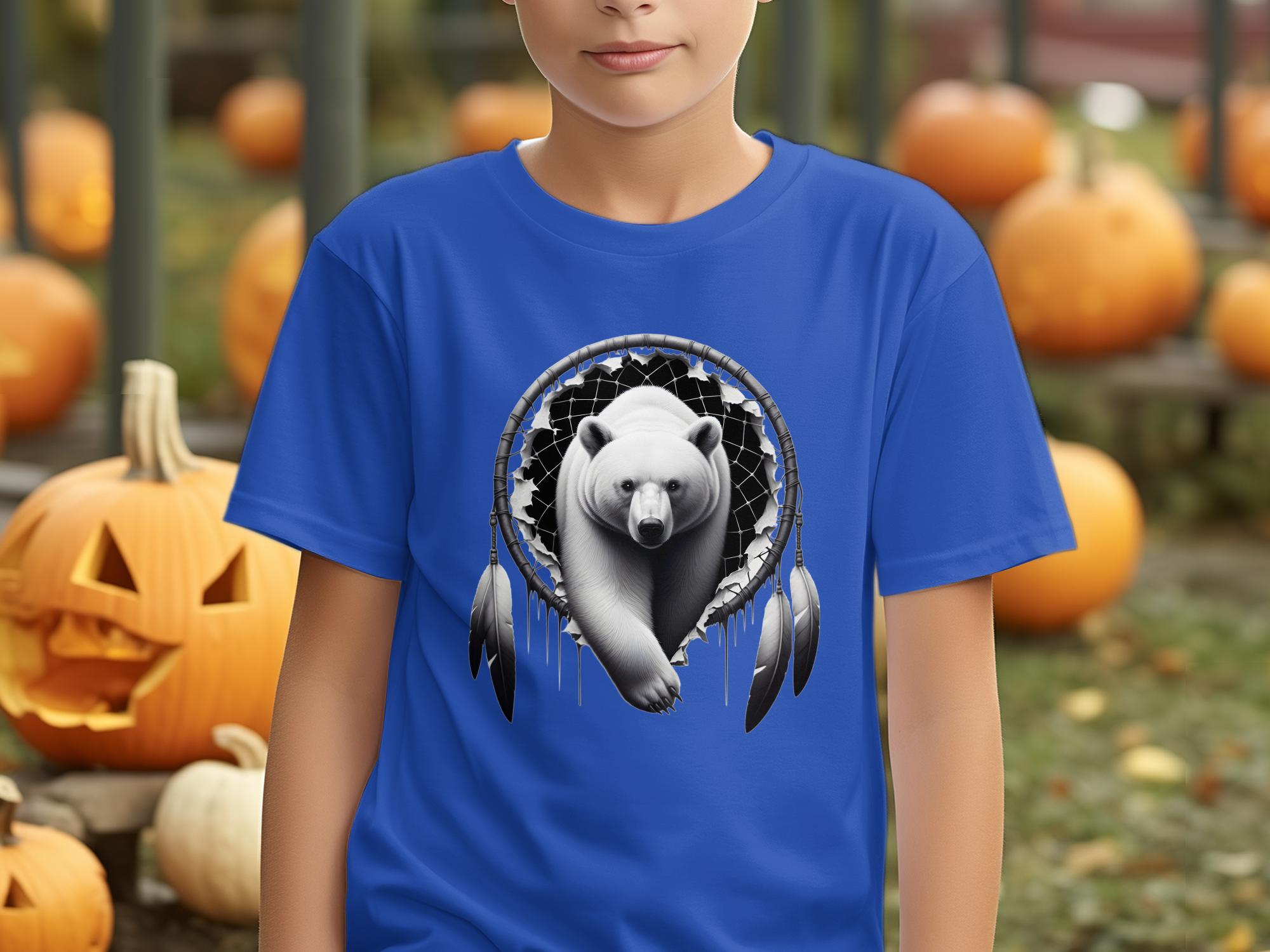 Dreamcatcher Bear - Coloured Gildan Kids T Shirt Realistic Native American Talisman Unisex Mythology Tee Graphic Design