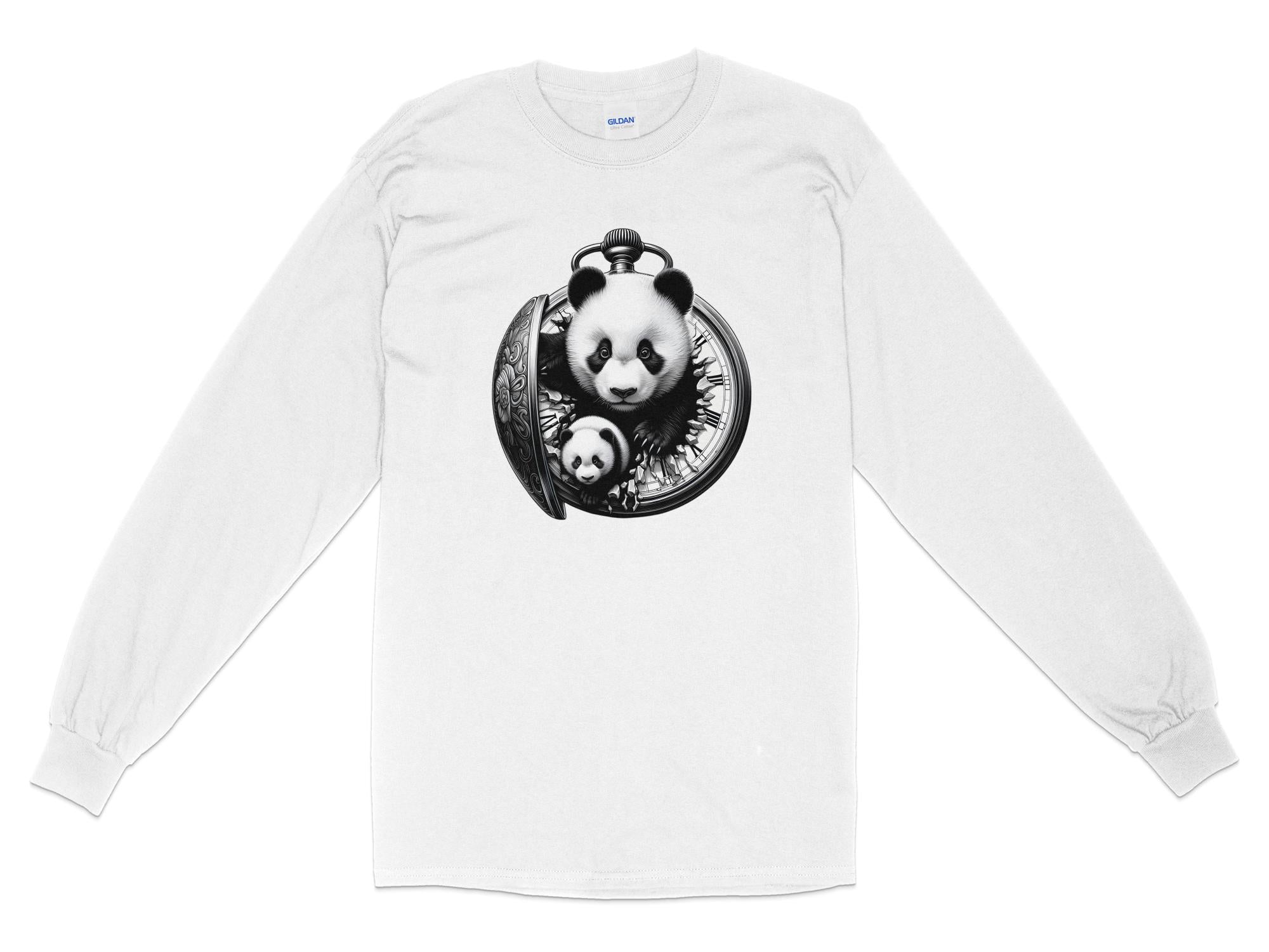 Panda - Coloured Gildan Long Sleeve Realistic Animal Talisman Unisex Cute Tee Graphic Design