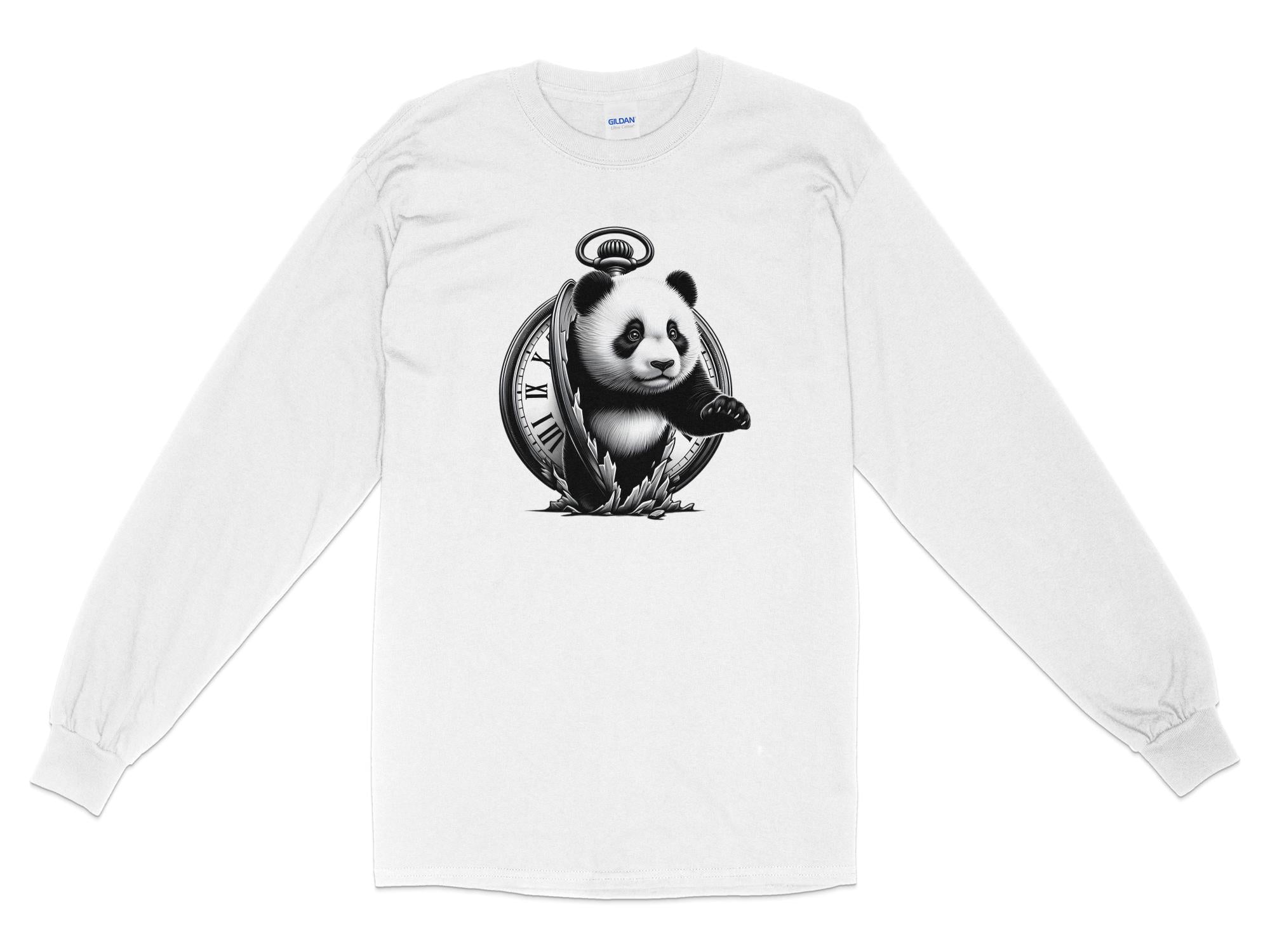 Panda - Coloured Gildan Long Sleeve Realistic Animal Talisman Unisex Cute Tee Graphic Design