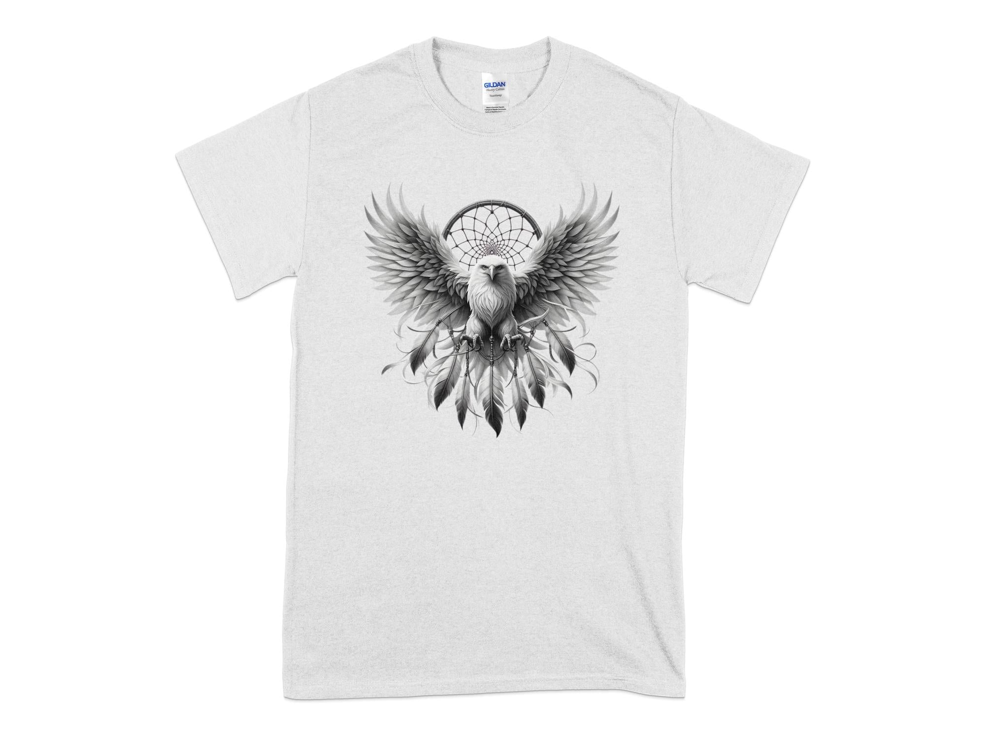 Dreamcatcher Eagle - Coloured Gildan T-Shirt Realistic Native American Talisman Unisex Mythology Tee Graphic Design