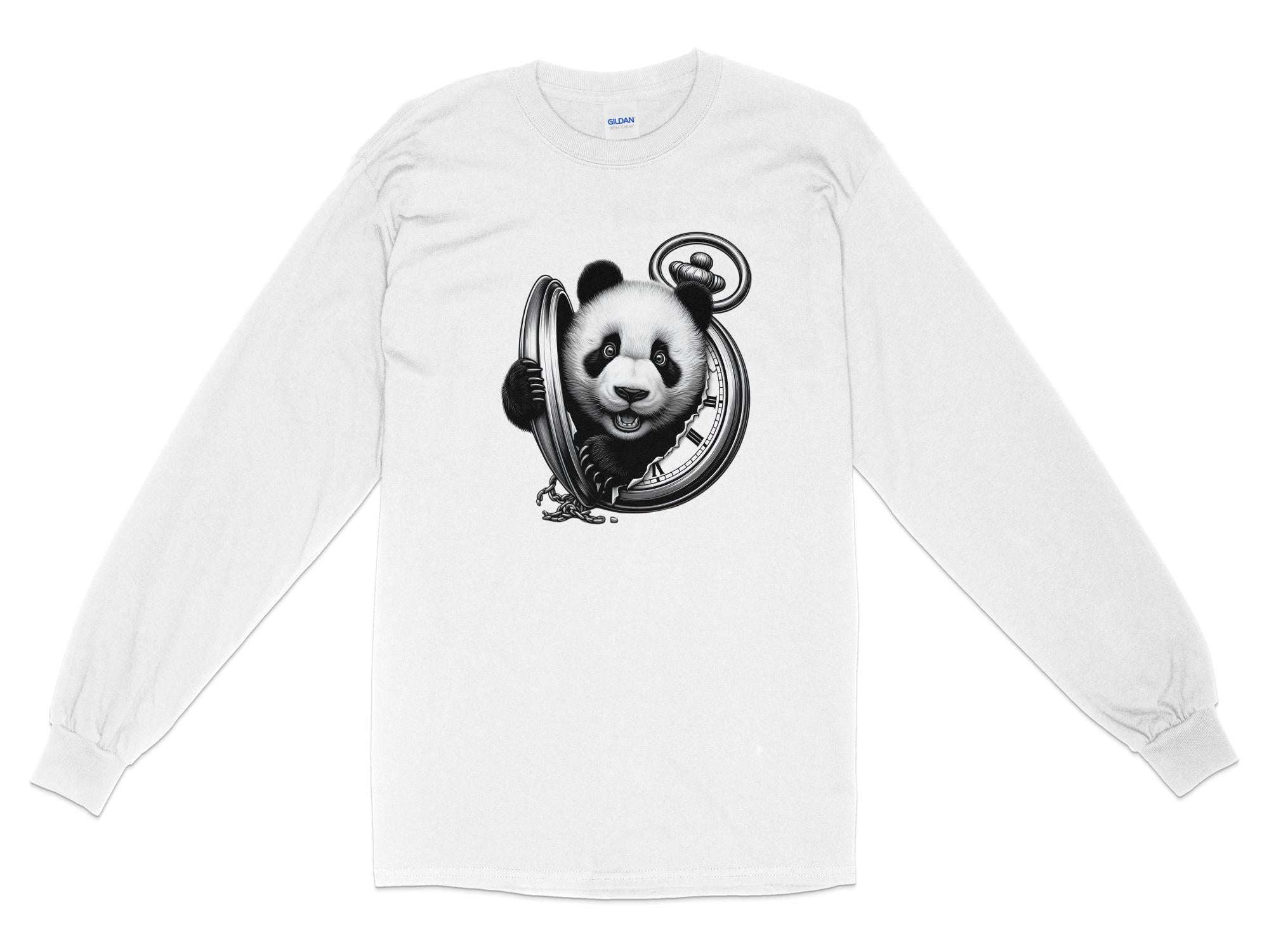 Panda - Coloured Gildan Long Sleeve Realistic Animal Talisman Unisex Cute Tee Graphic Design