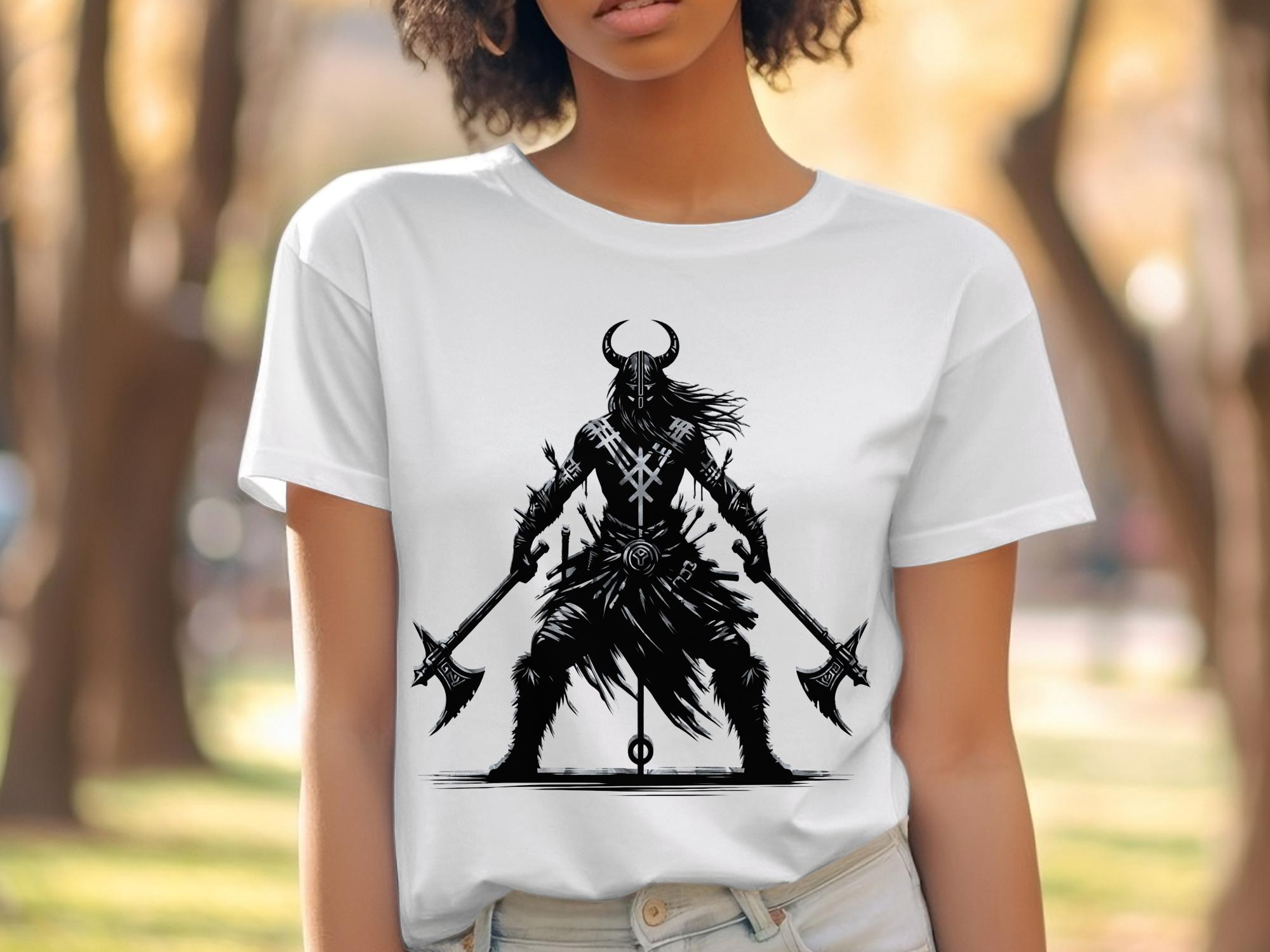 Viking Indomitable - Coloured Gildan T Shirt Norse Talisman Men Women Unisex Valhalla Tee