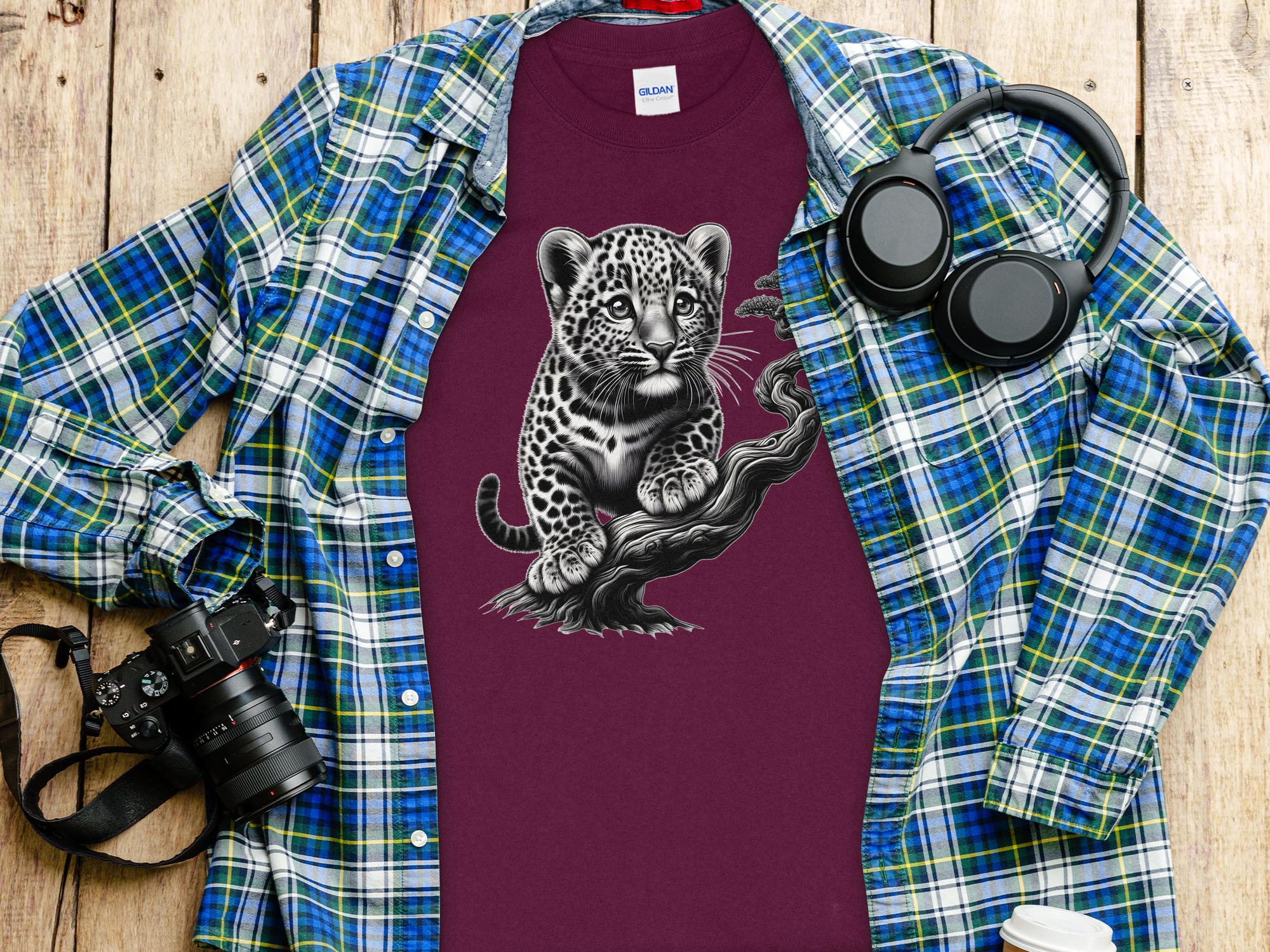 Leopard Bonsai - Coloured Gildan Long Sleeve Realistic Animal Talisman Unisex Cute Tee Graphic Design