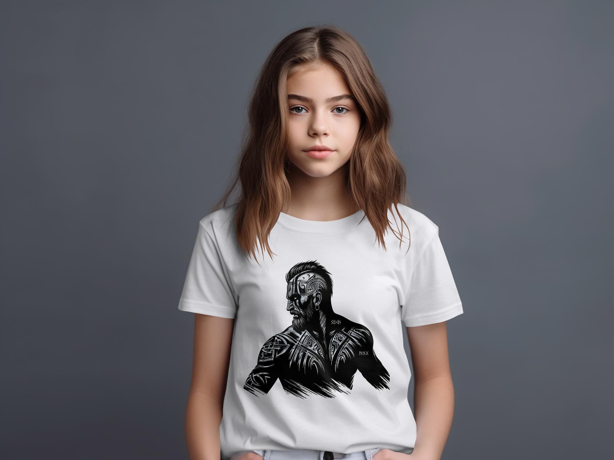 Viking Bravery - Coloured Gildan Kids T Shirt Norse Talisman Unisex Valhalla Tee