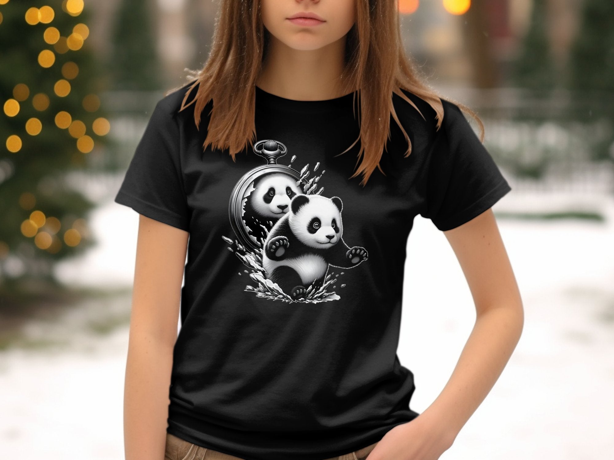 Panda - Coloured Kids T-Shirt Realistic Animal Talisman Unisex Cute Tee Graphic Design