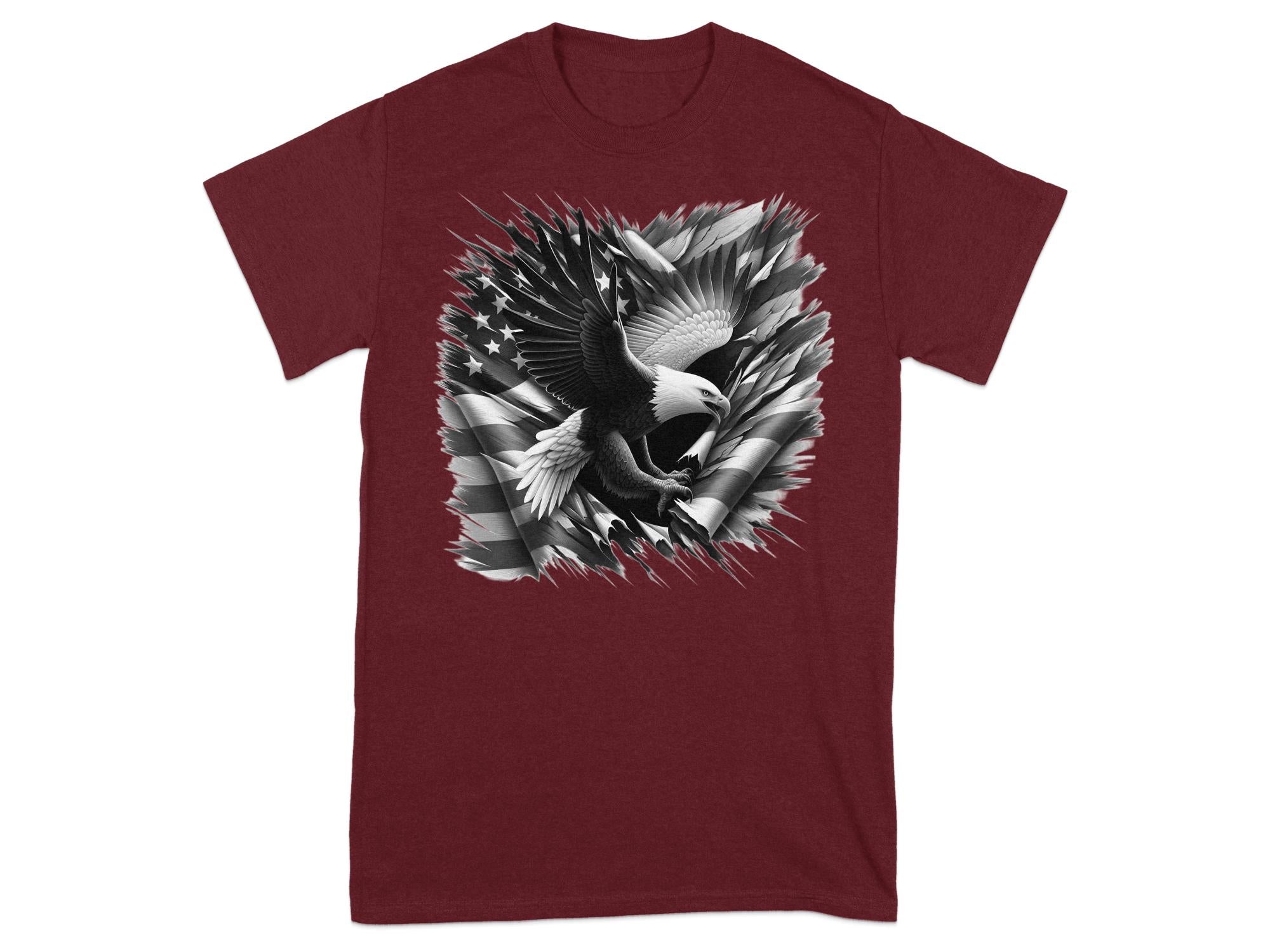 Eagle Patriot - Coloured Gildan T-Shirt Realistic Animal Talisman Unisex Tee Graphic Design