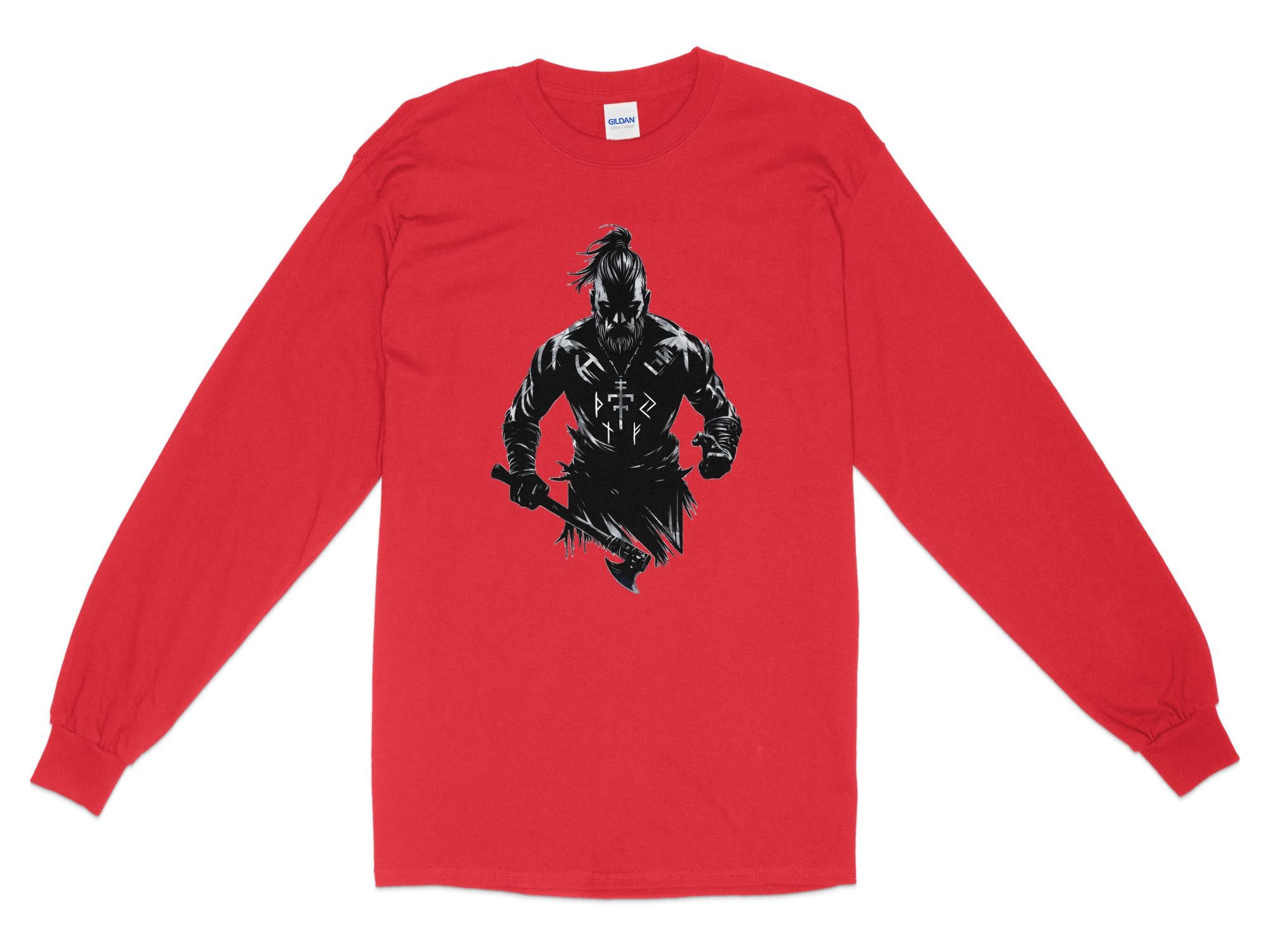 Viking Frenzy - Coloured Gildan Long Sleeve Norse Talisman Men Women Unisex Valhalla Tee