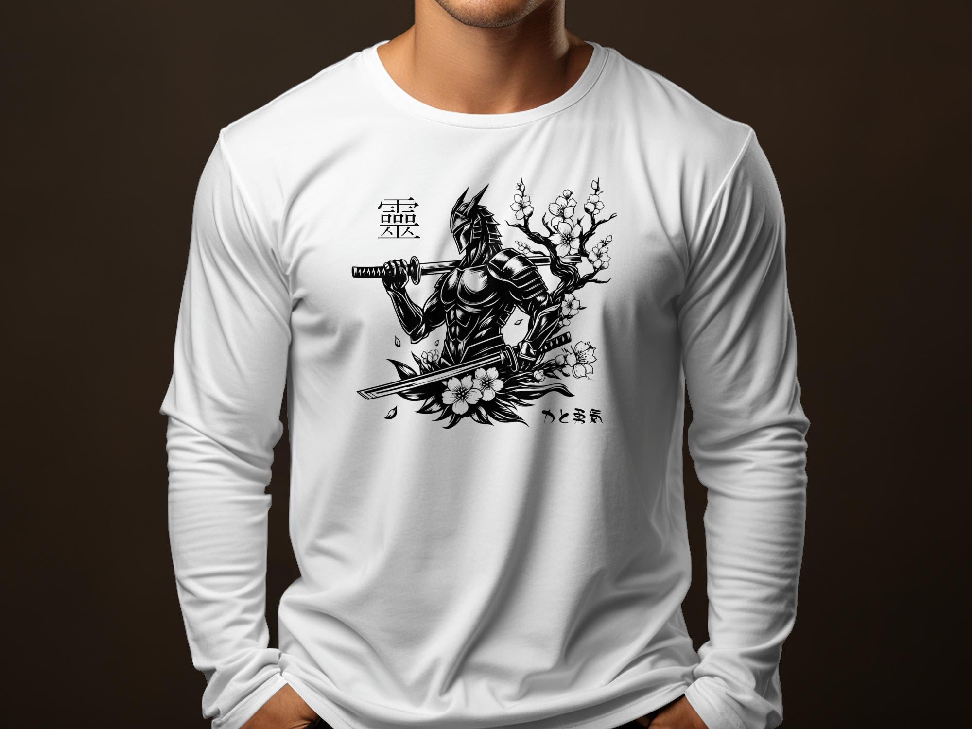 Samurai Ninja - Coloured Gildan Long Sleeve Japanese Talisman Unisex Cultural Symbolic Graphic Design