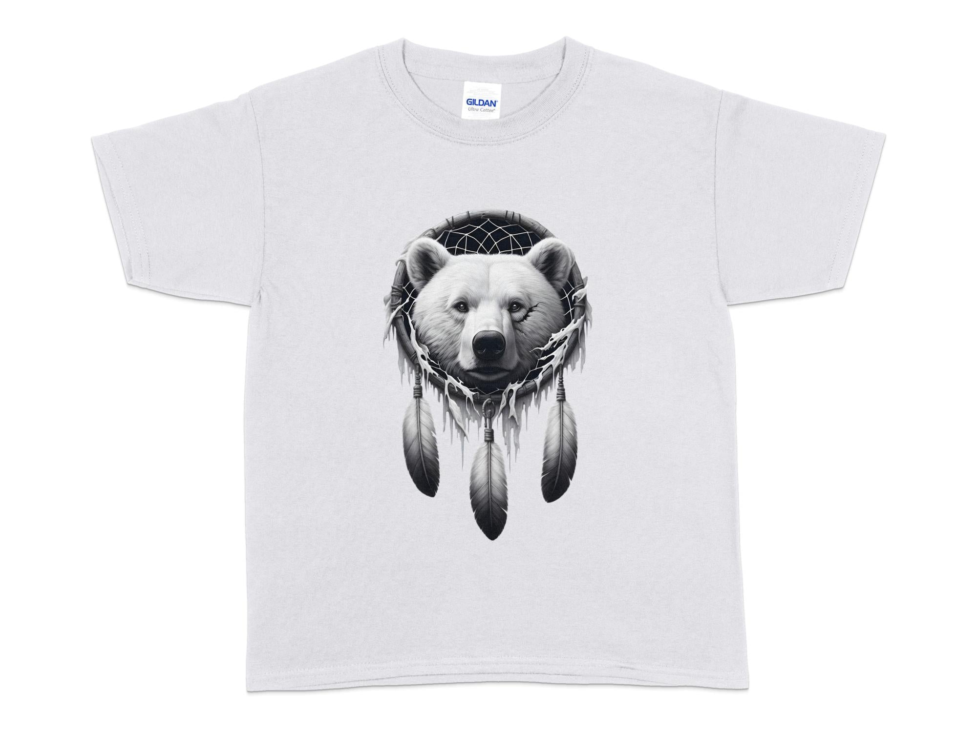 Dreamcatcher Bear - Coloured Gildan Kids T Shirt Realistic Native American Talisman Unisex Mythology Tee Graphic Design