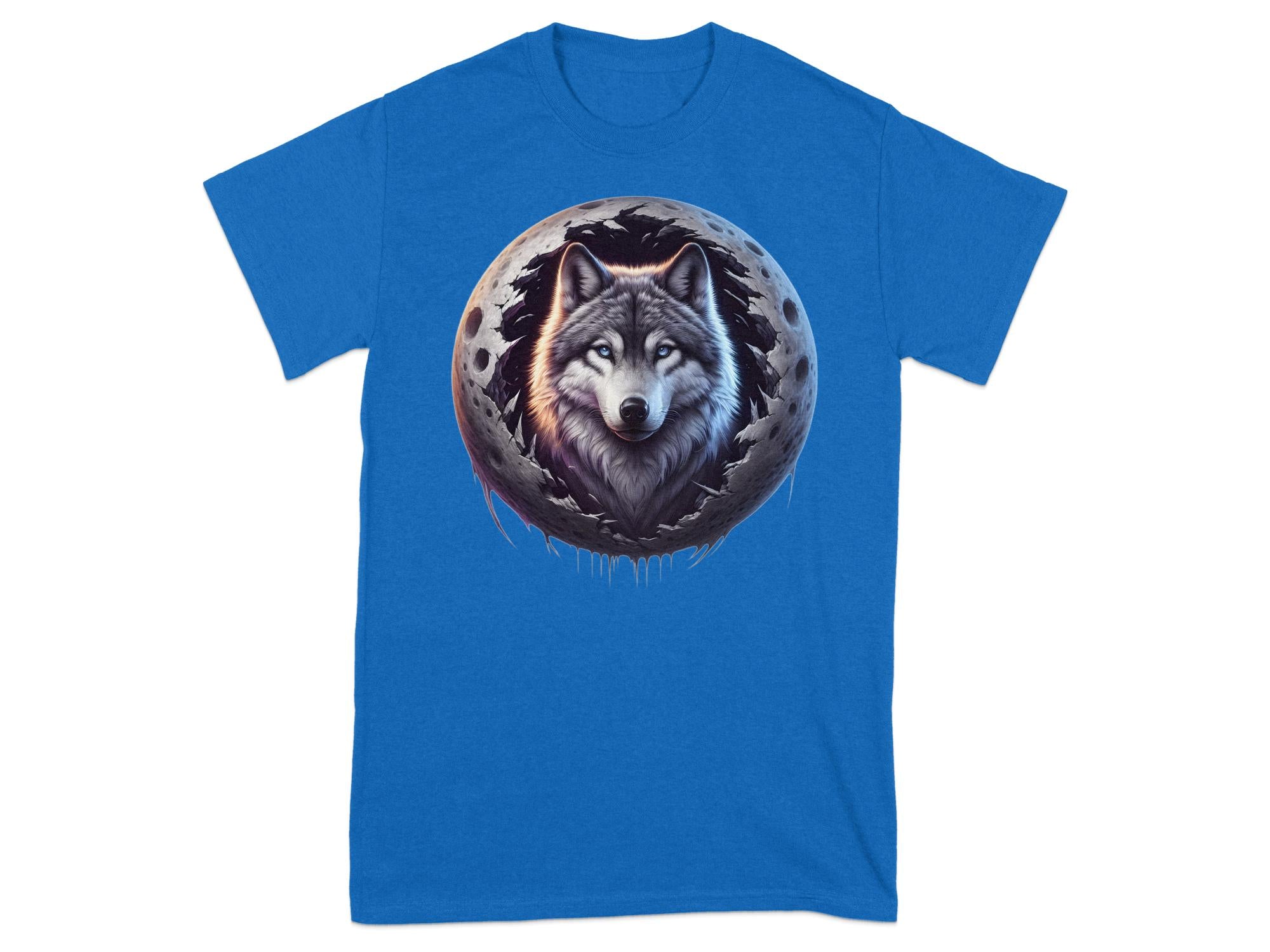 Moon Wolf - T-Shirt Realistic Full Colour Animal Talisman Unisex Mythology Tee Gildan Graphic Design