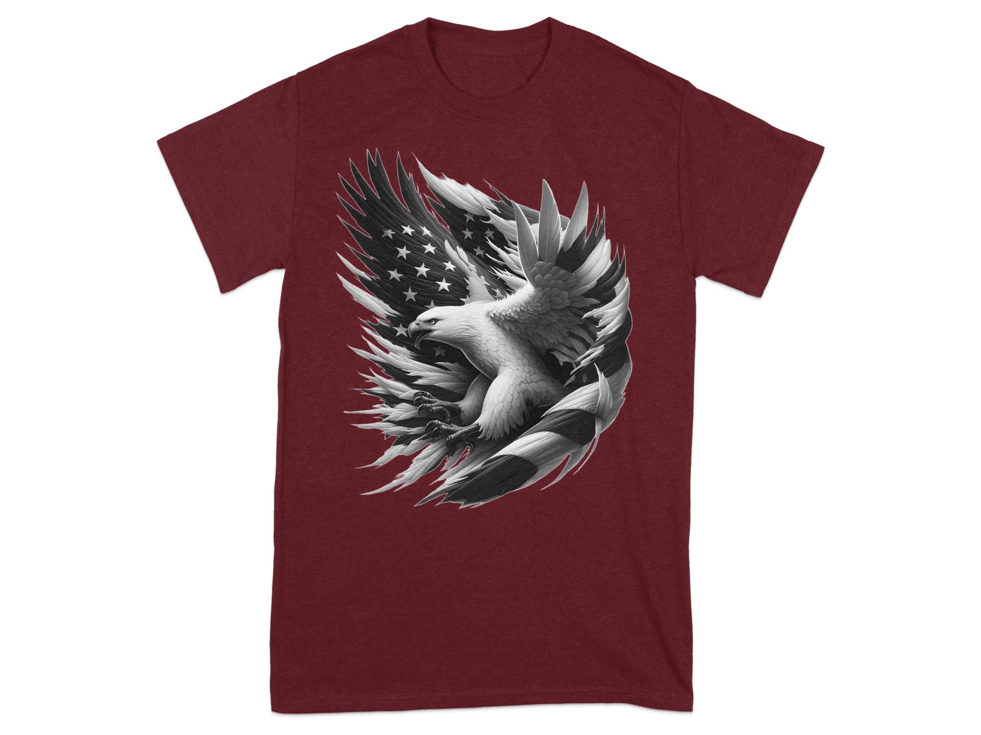 Eagle Patriot - Coloured Gildan T-Shirt Realistic Animal Talisman Unisex Tee Graphic Design