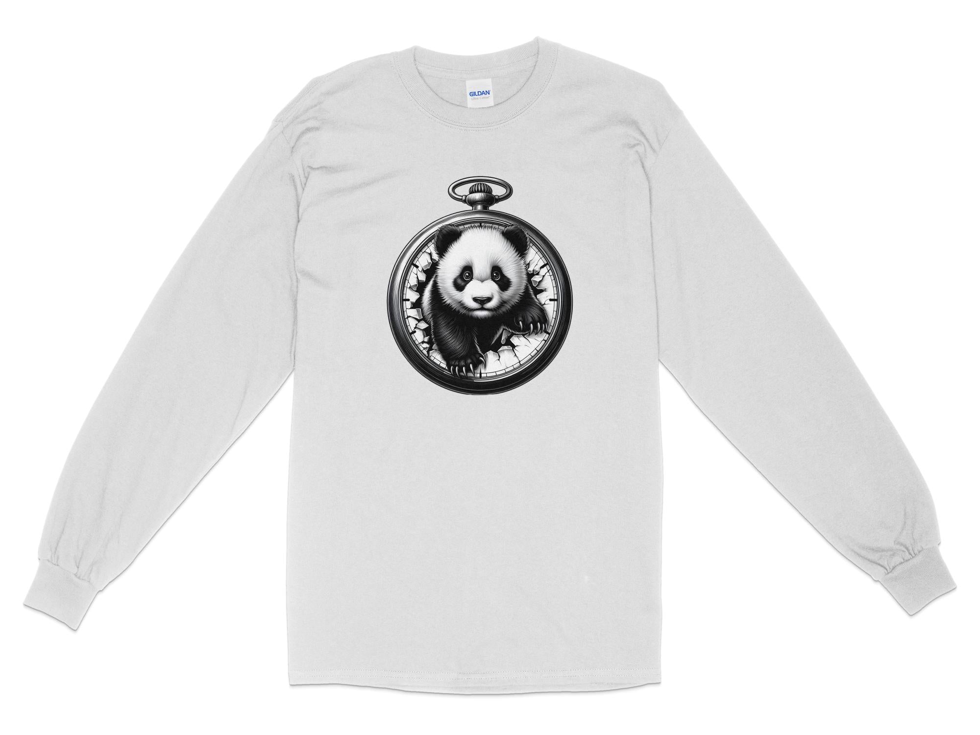 Panda - Coloured Gildan Long Sleeve Realistic Animal Talisman Unisex Cute Tee Graphic Design