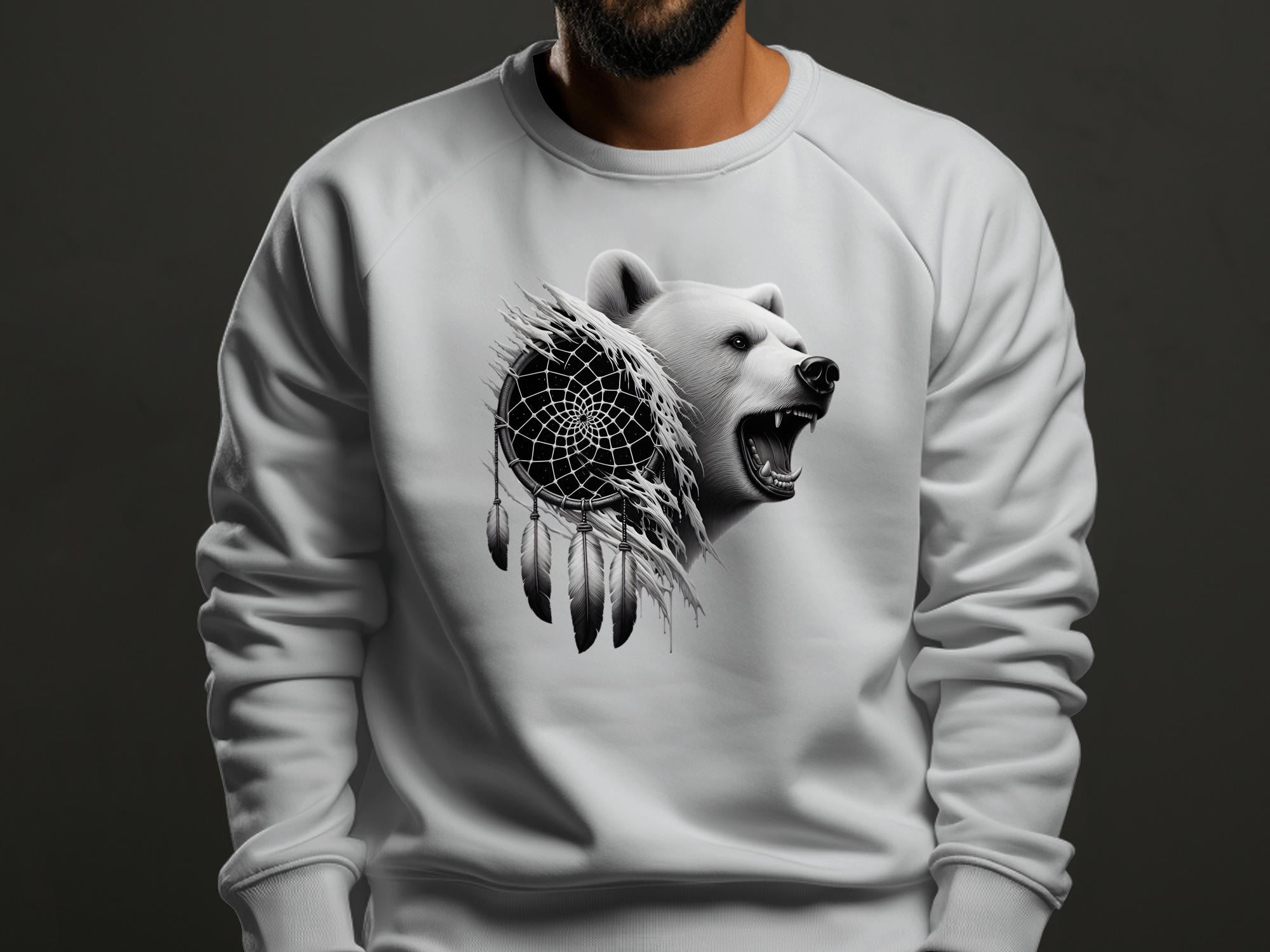 Dreamcatcher Bear - Coloured Gildan Sweatshirt Realistic Native American Talisman Unisex Mythology Tee Graphic Design