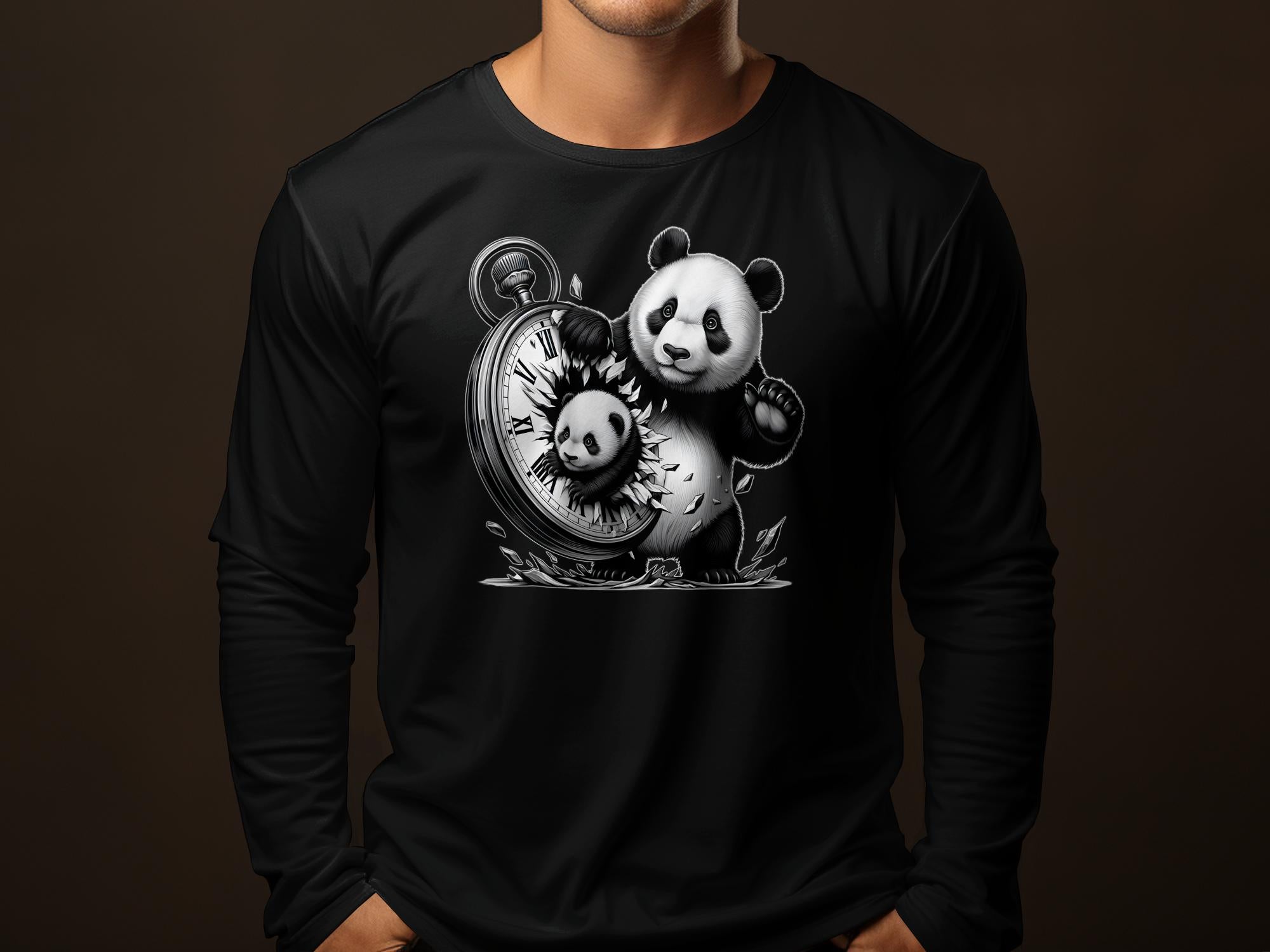 Panda - Coloured Gildan Long Sleeve Realistic Animal Talisman Unisex Cute Tee Graphic Design