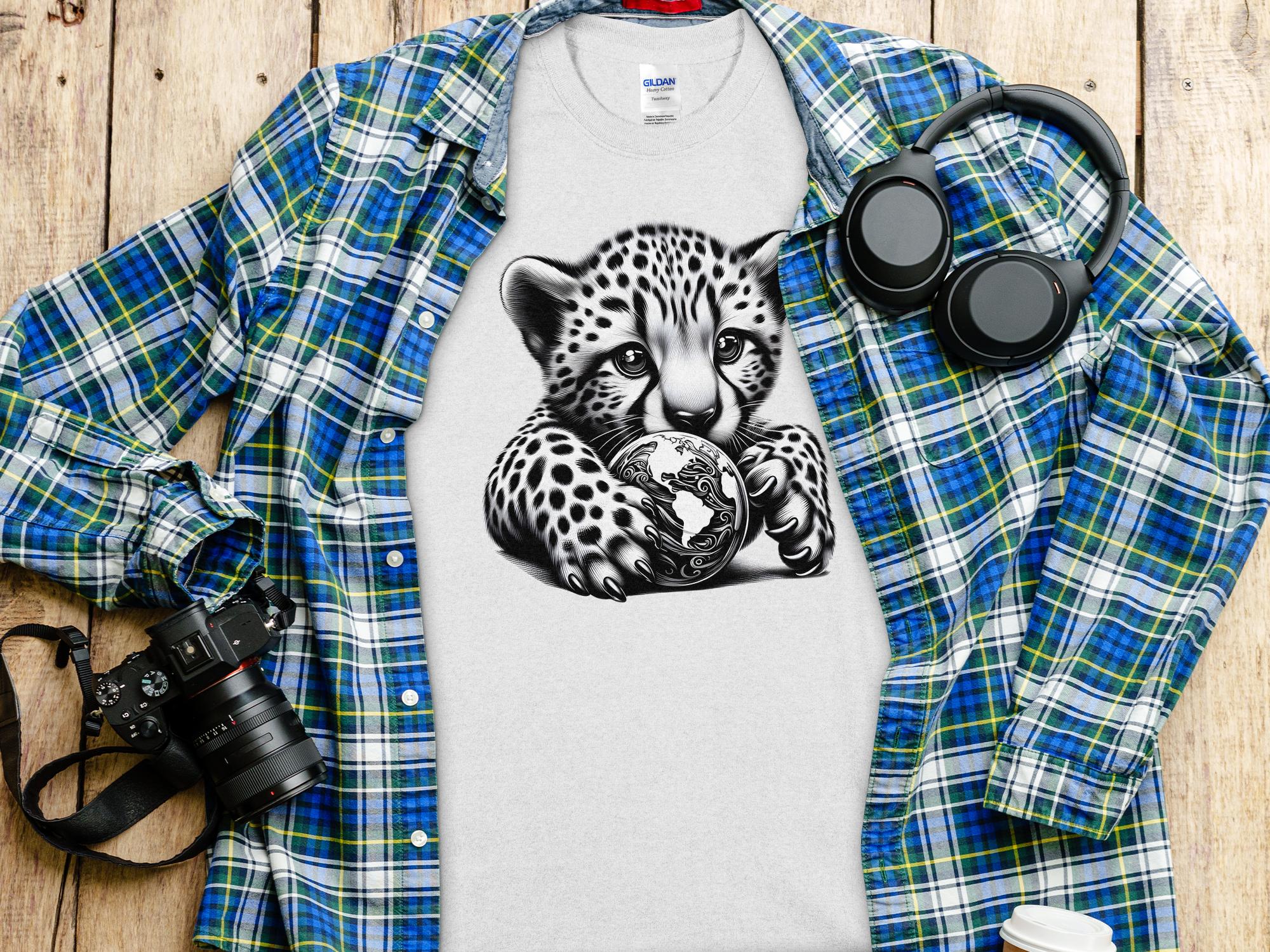 Cheetah World - Coloured Gildan T-Shirt Realistic Animal Talisman Unisex Cute Tee Graphic Design