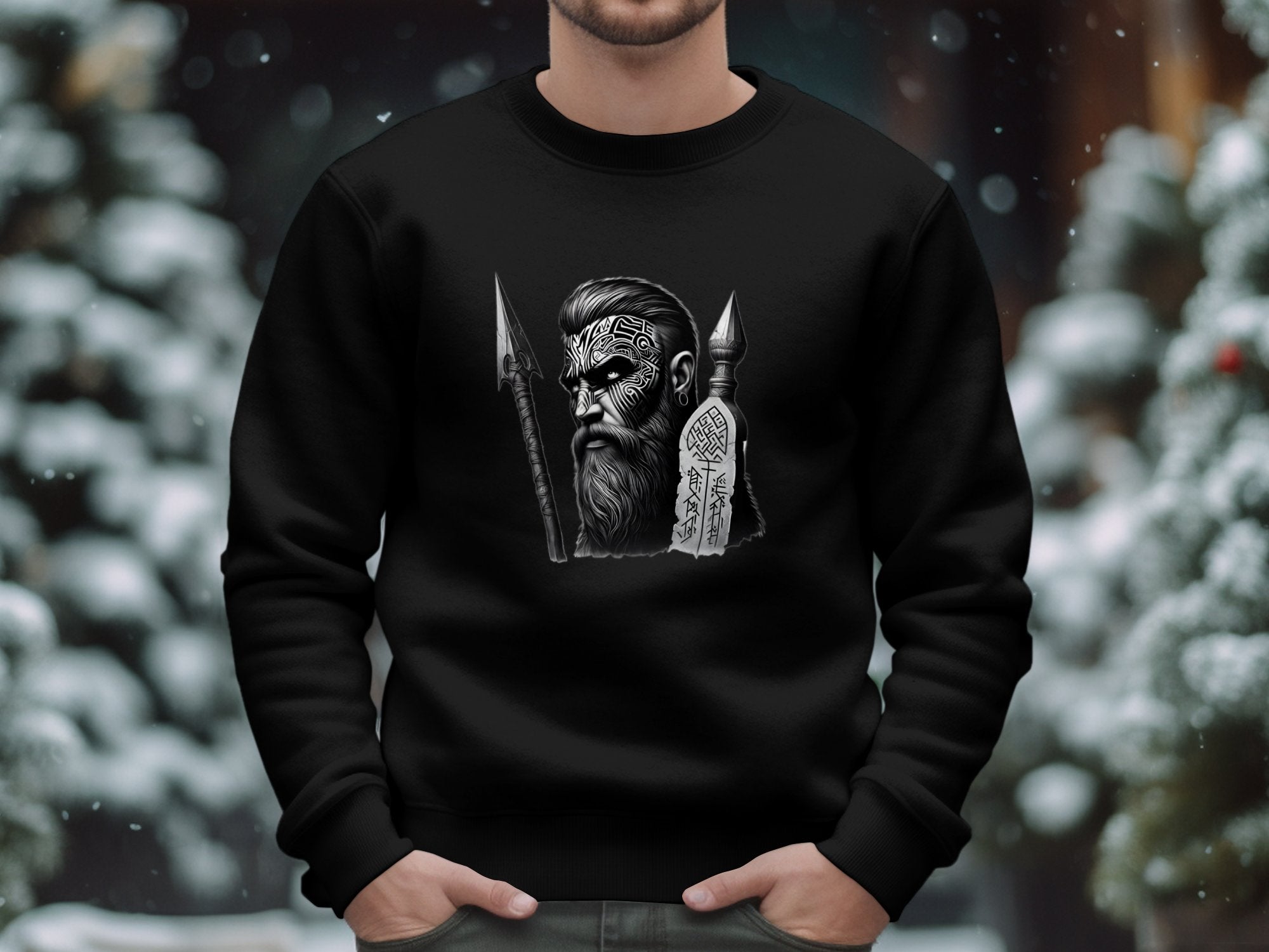 Viking Tenacity - Coloured Gildan Sweatshirt Realistic Norse Talisman Men Women Unisex Valhalla Tee Graphic Design