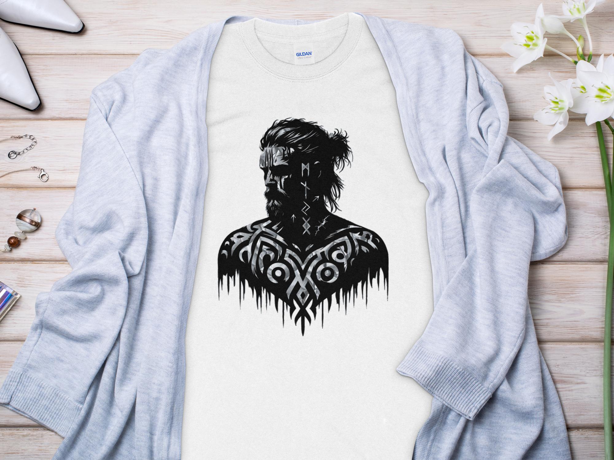 Viking Reflection - Coloured Gildan Long Sleeve  Norse Talisman Men Women Unisex Valhalla Tee